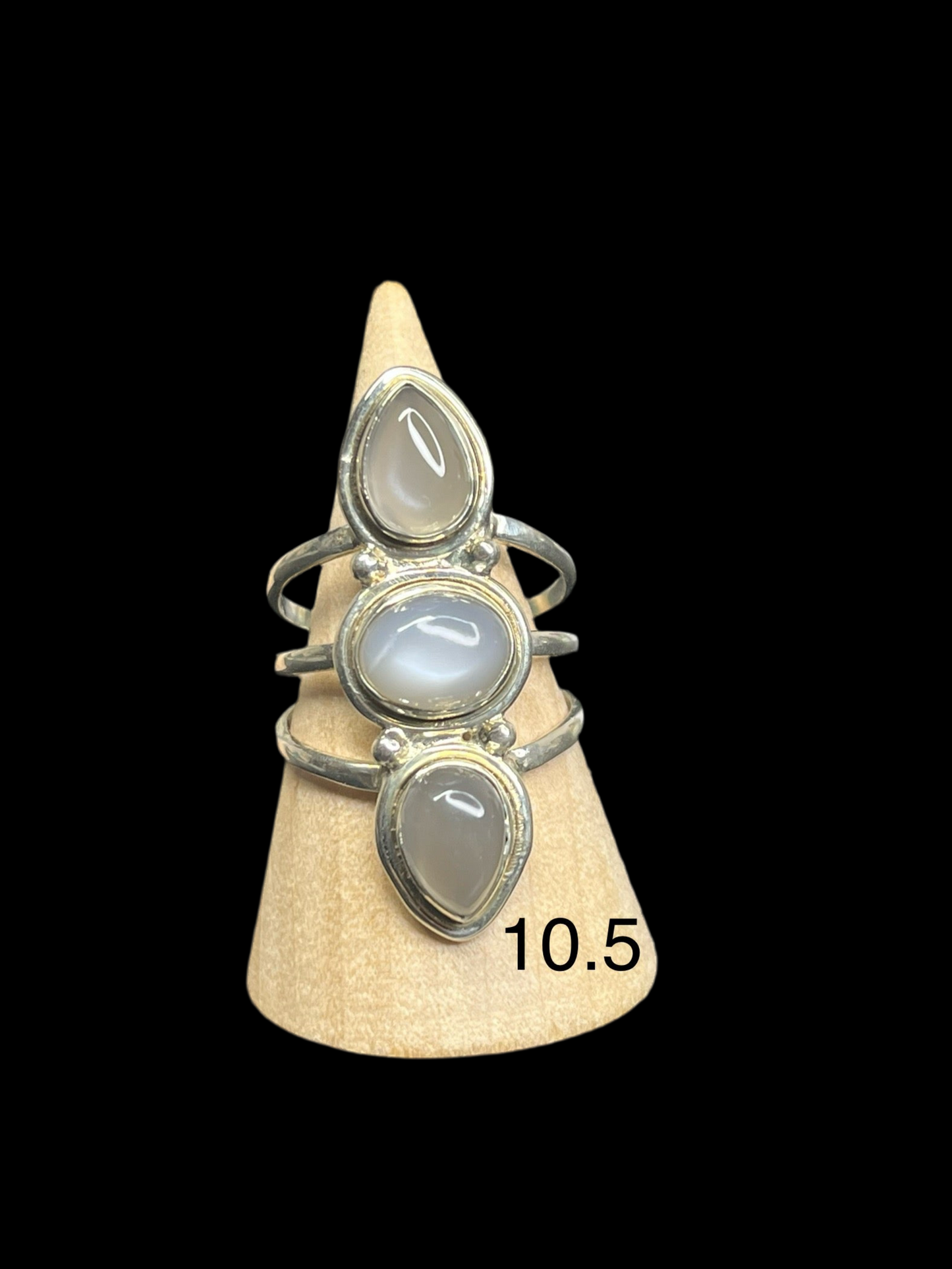 Grey Moonstone Sterling Silver Rings
