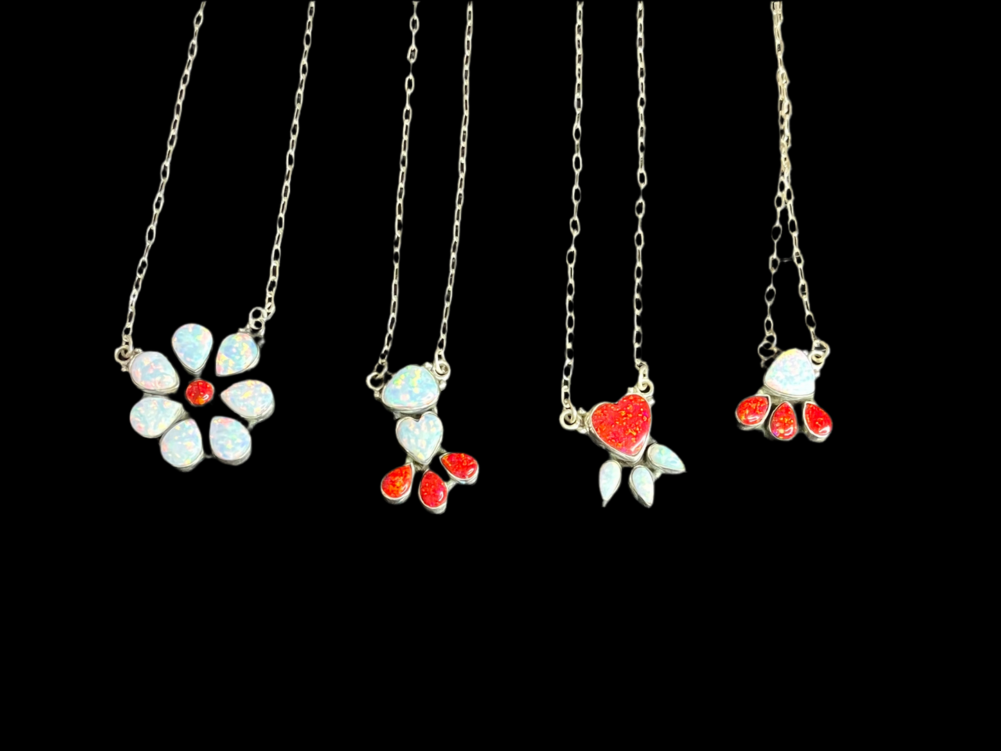 Aurora Opal Sterling Silver Necklaces
