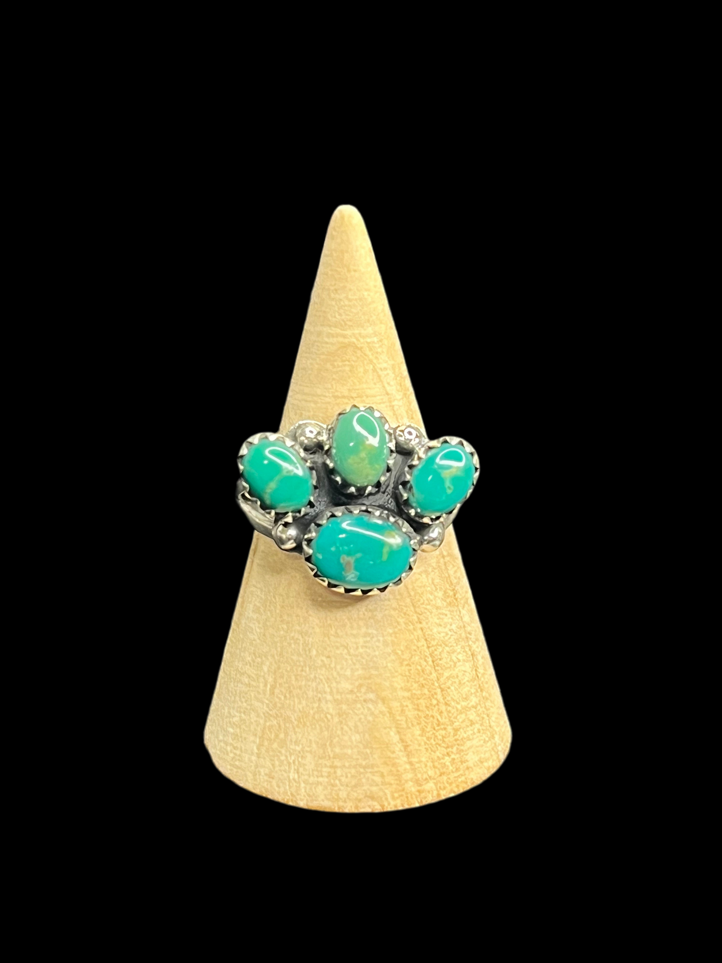 Kingman Turquoise Cluster Rings