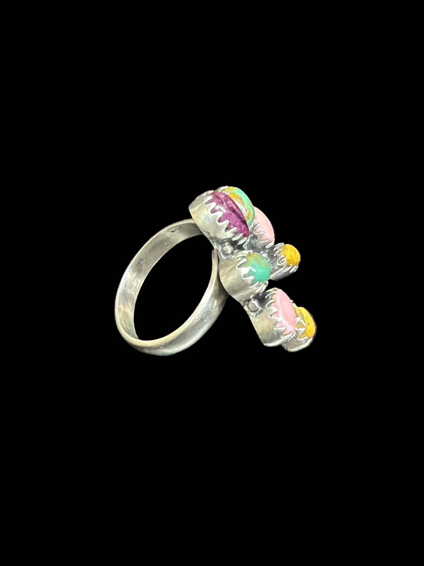 Handcrafted Multi-Stone Naja Ring - Adjustable
