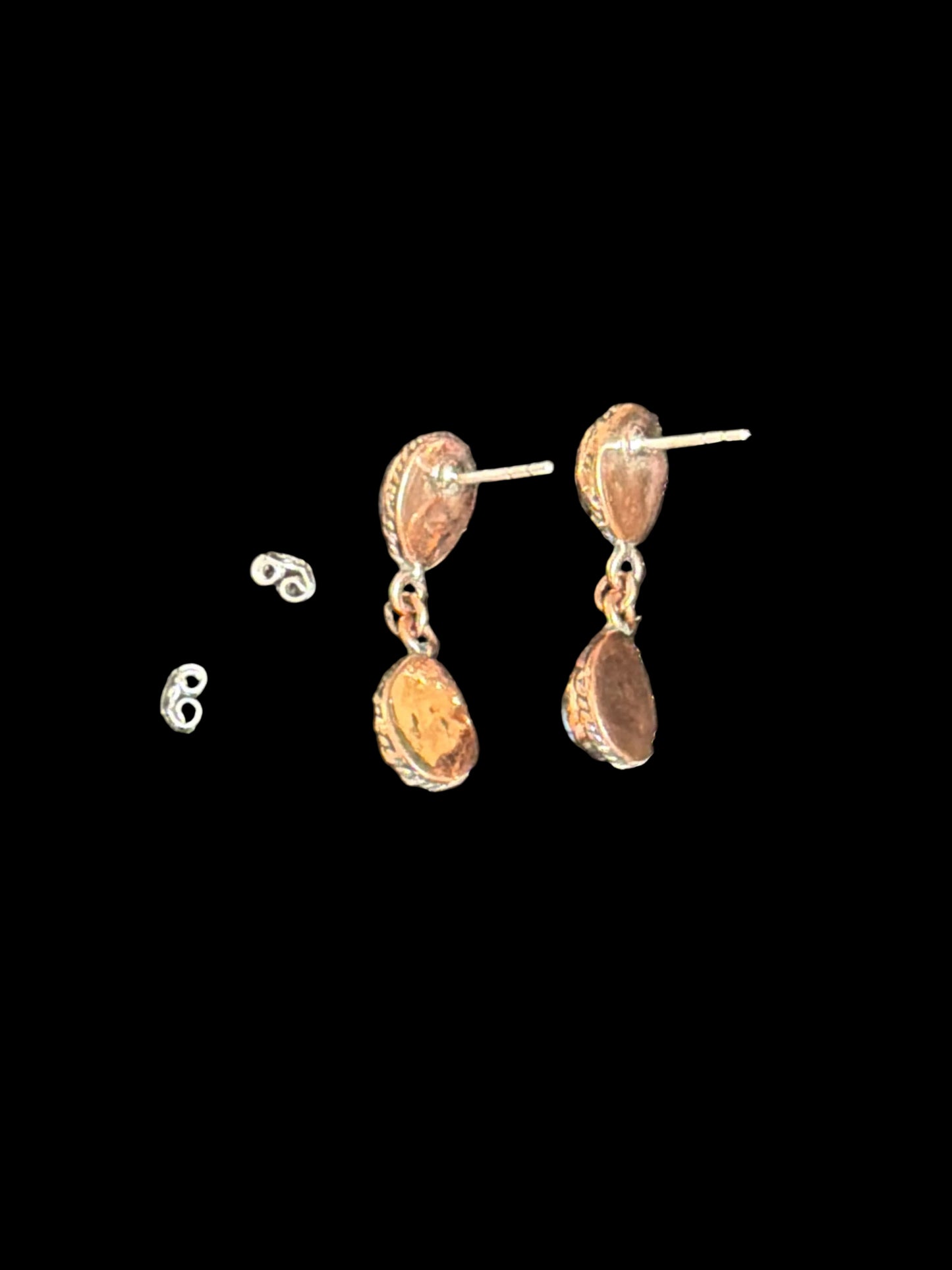 Purple Copper Turquoise & Copper Post Back Dangles