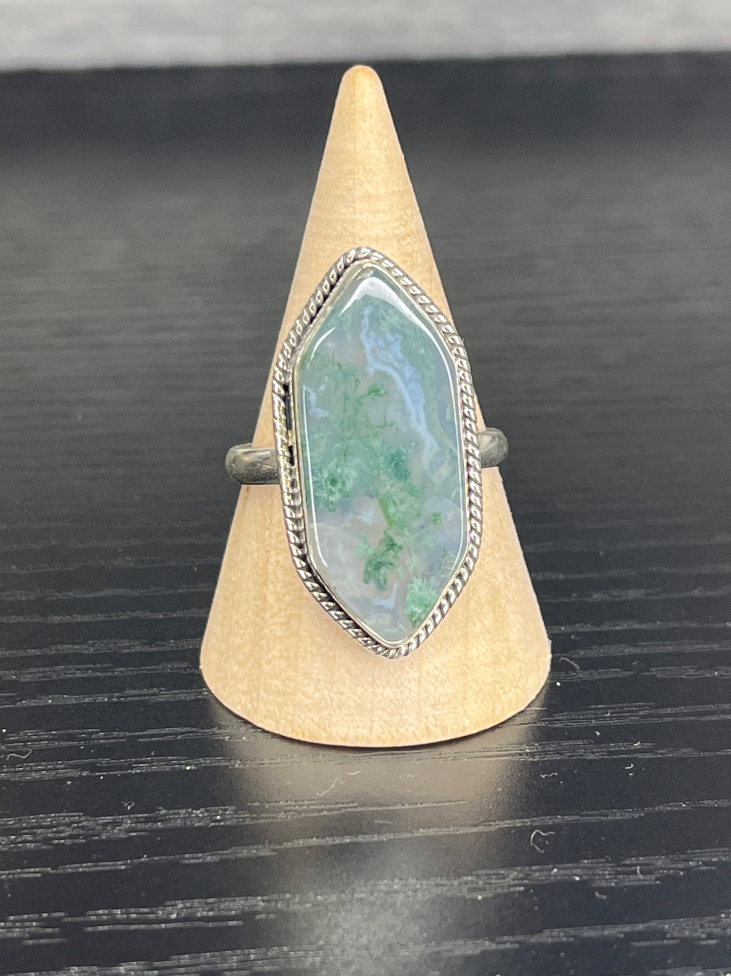 Moss Agate Sterling Silver Rings