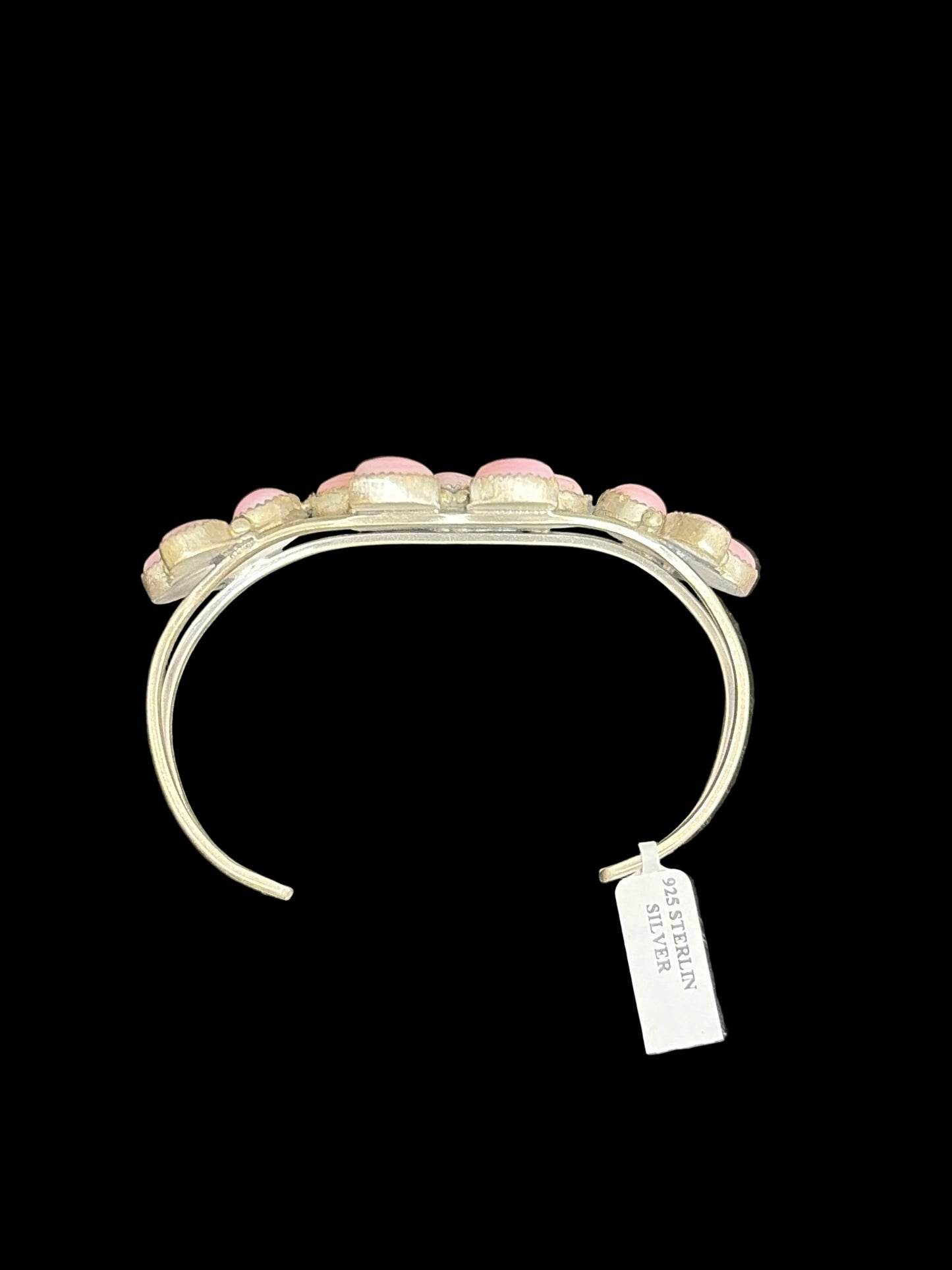 Pink Conch Multi-Cluster Cuff Bracelet