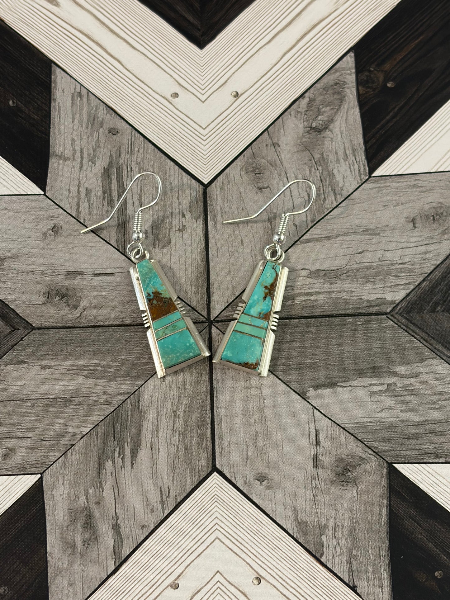 Navajo - Steve Francisco - Kingman Turquoise Earrings