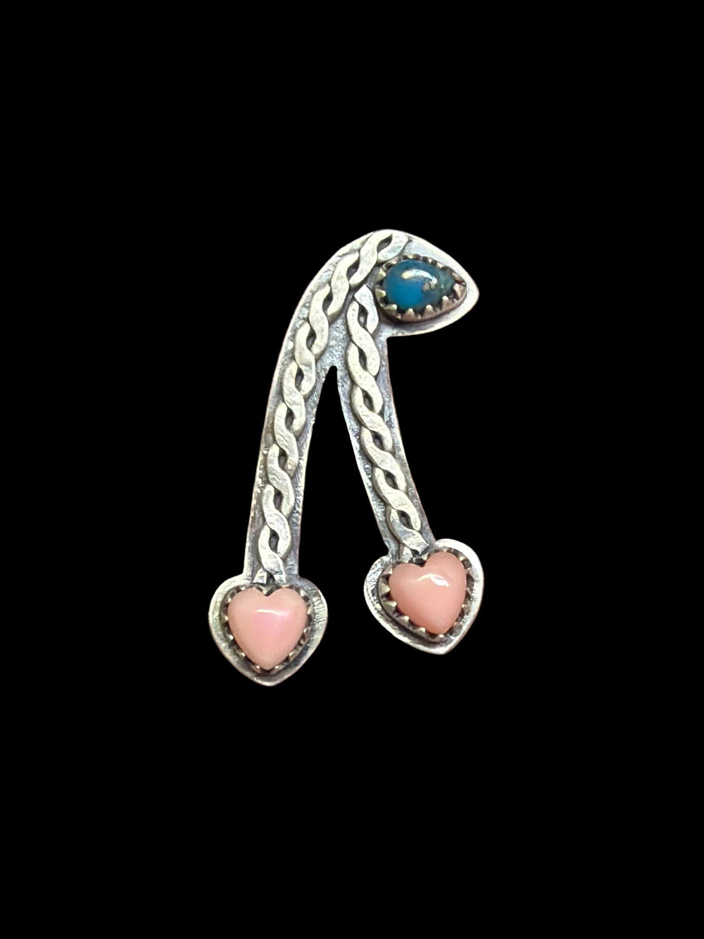 Handcrafted Pink Conch Cherry Rings