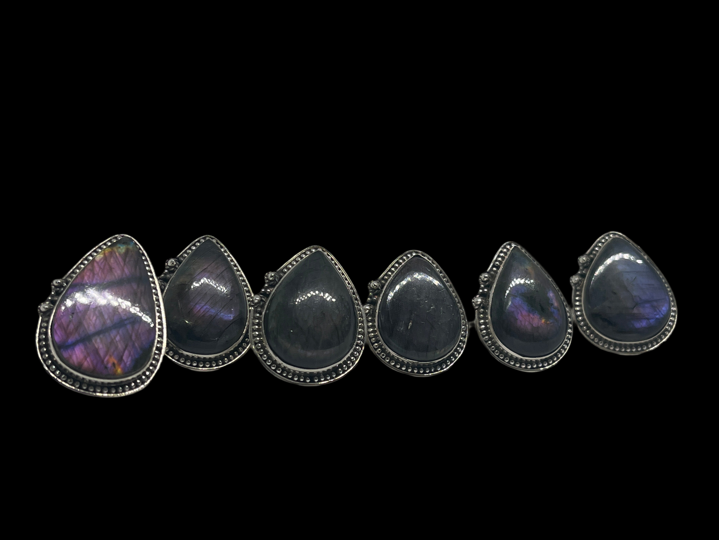 Purple Labradorite Sterling Silver Rings