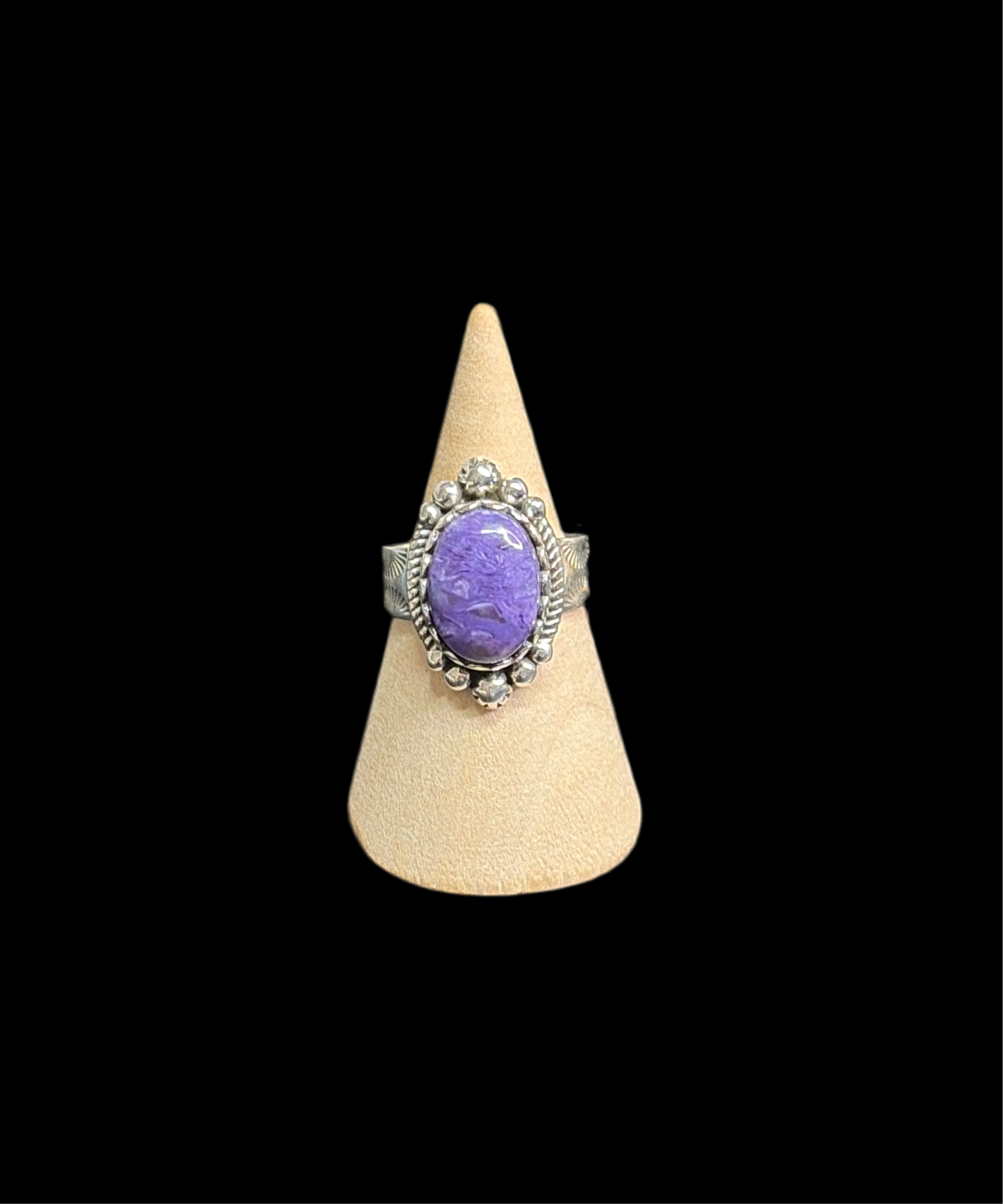 Genuine Charoite Rings