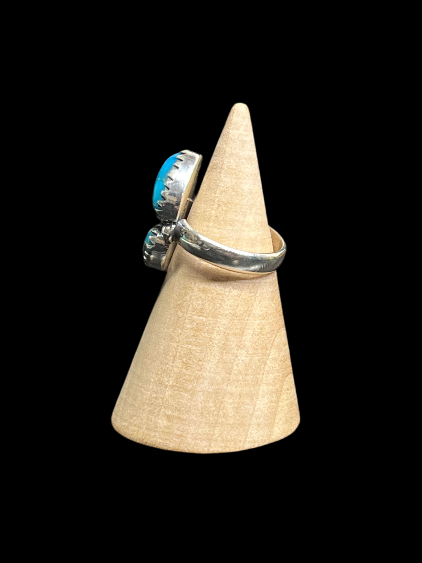 Handcrafted Triple Kingman Turquoise Ring - size 5.5