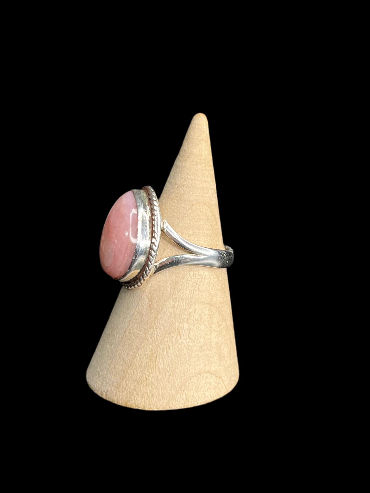 Pink Opal Sterling Silver Rings - sizes 5-12