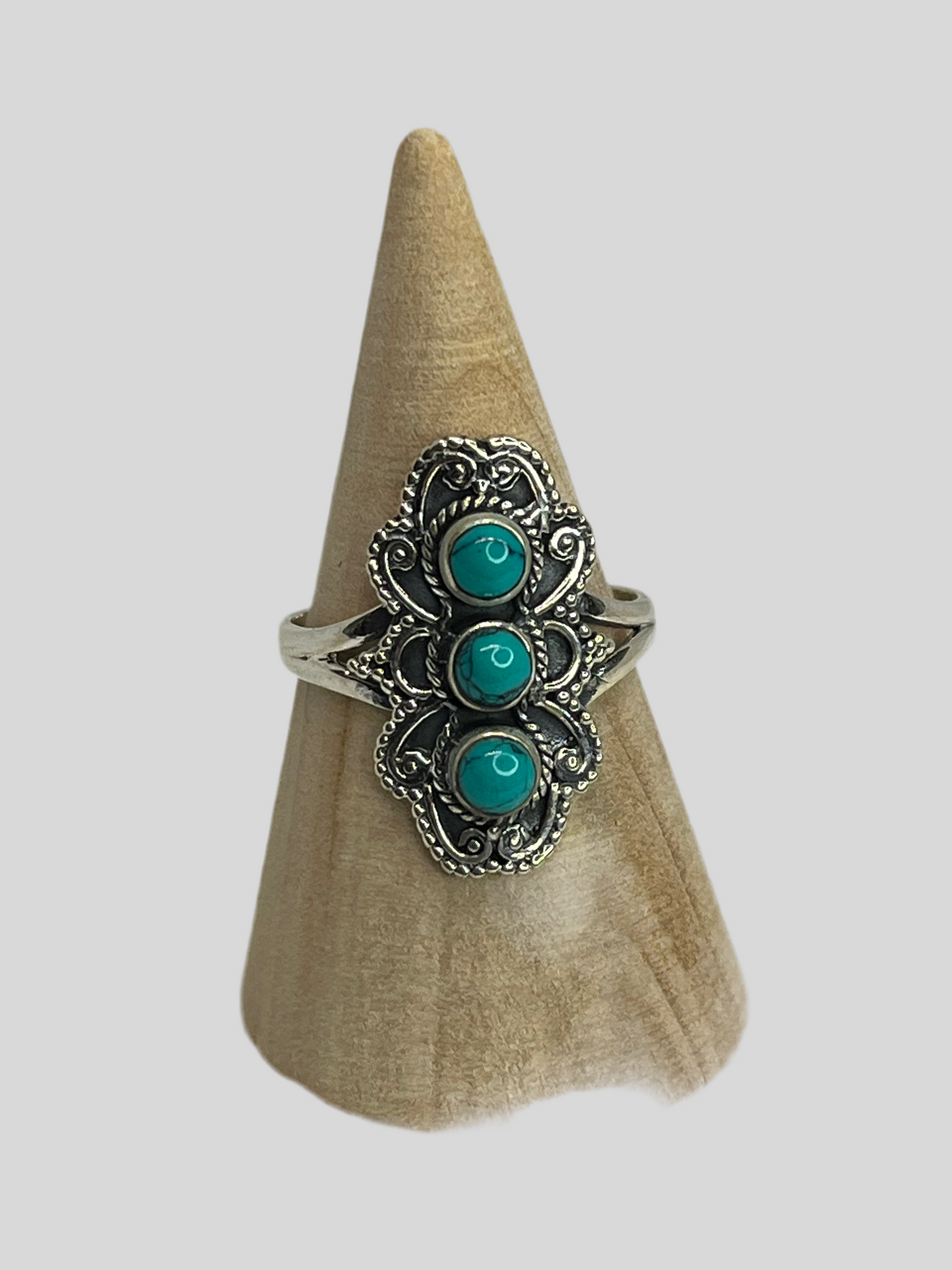 Triple Stone Sterling Silver Rings