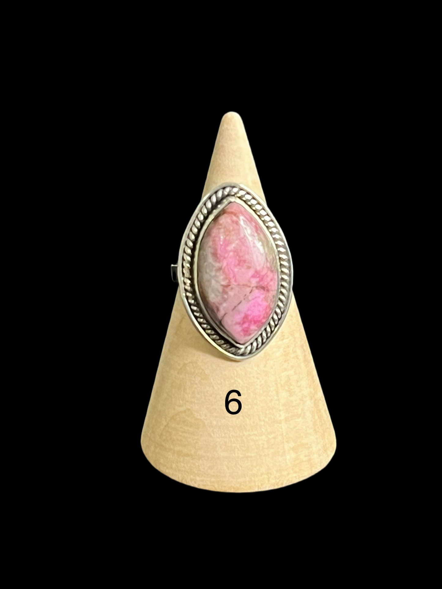 Marquise Natural Stone Sterling Silver Rings