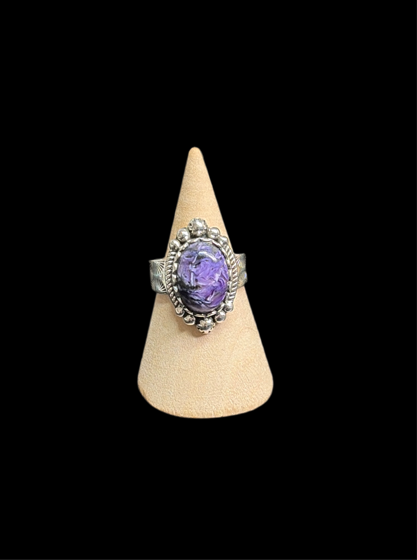Genuine Charoite Rings