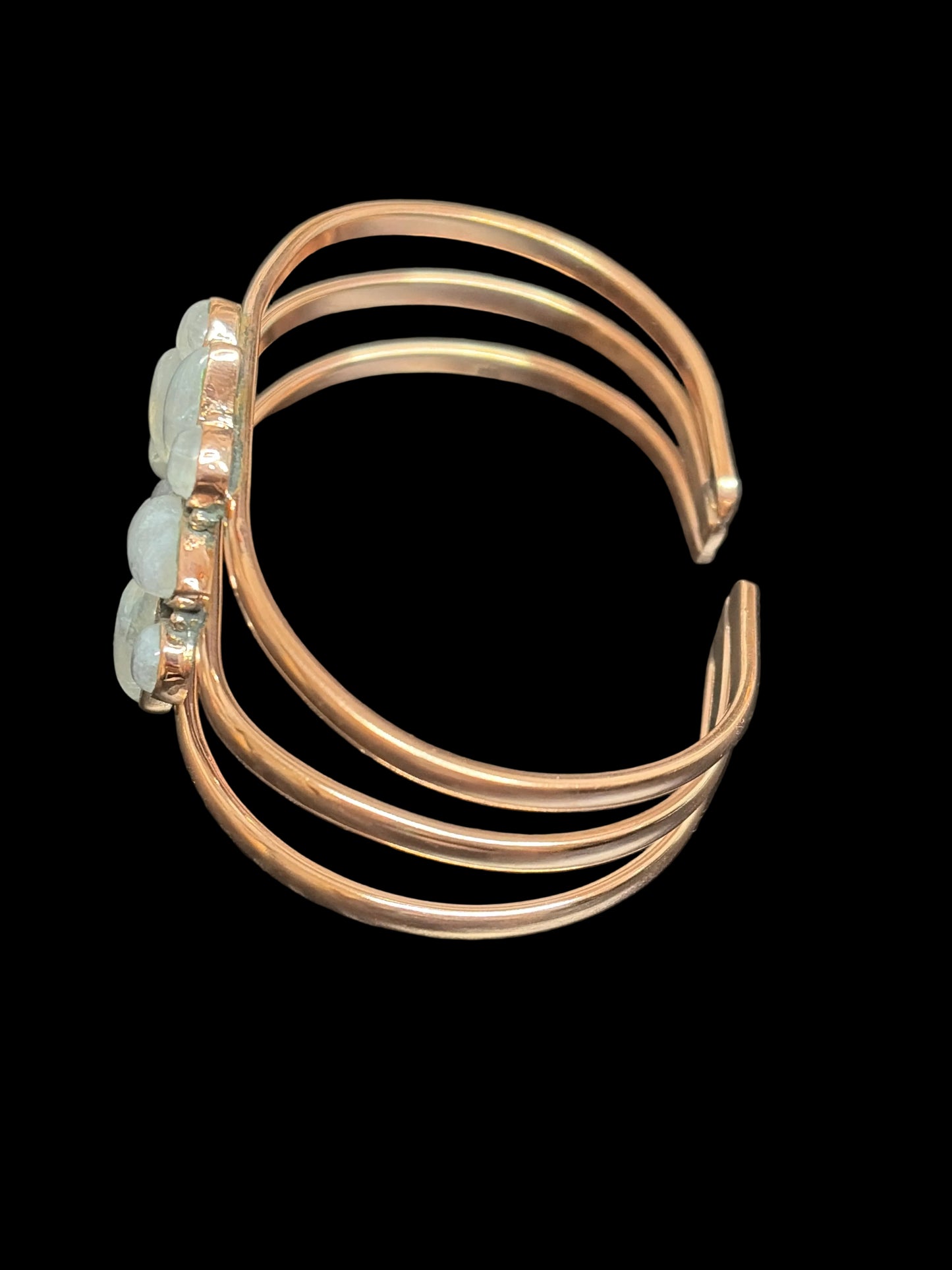 Copper & Rainbow Moonstone Cuff Bracelet