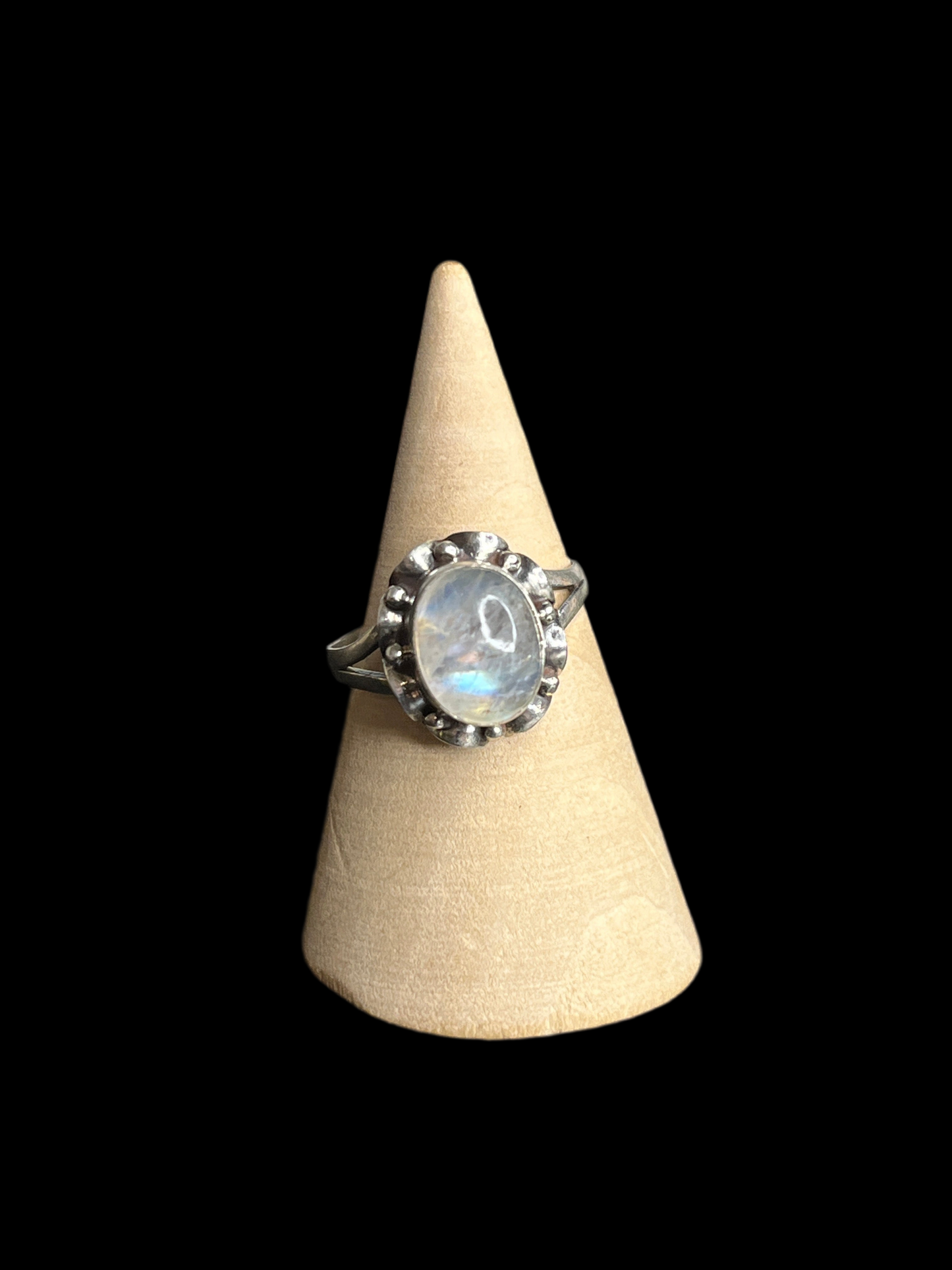 Rainbow Moonstone Sterling Silver Rings