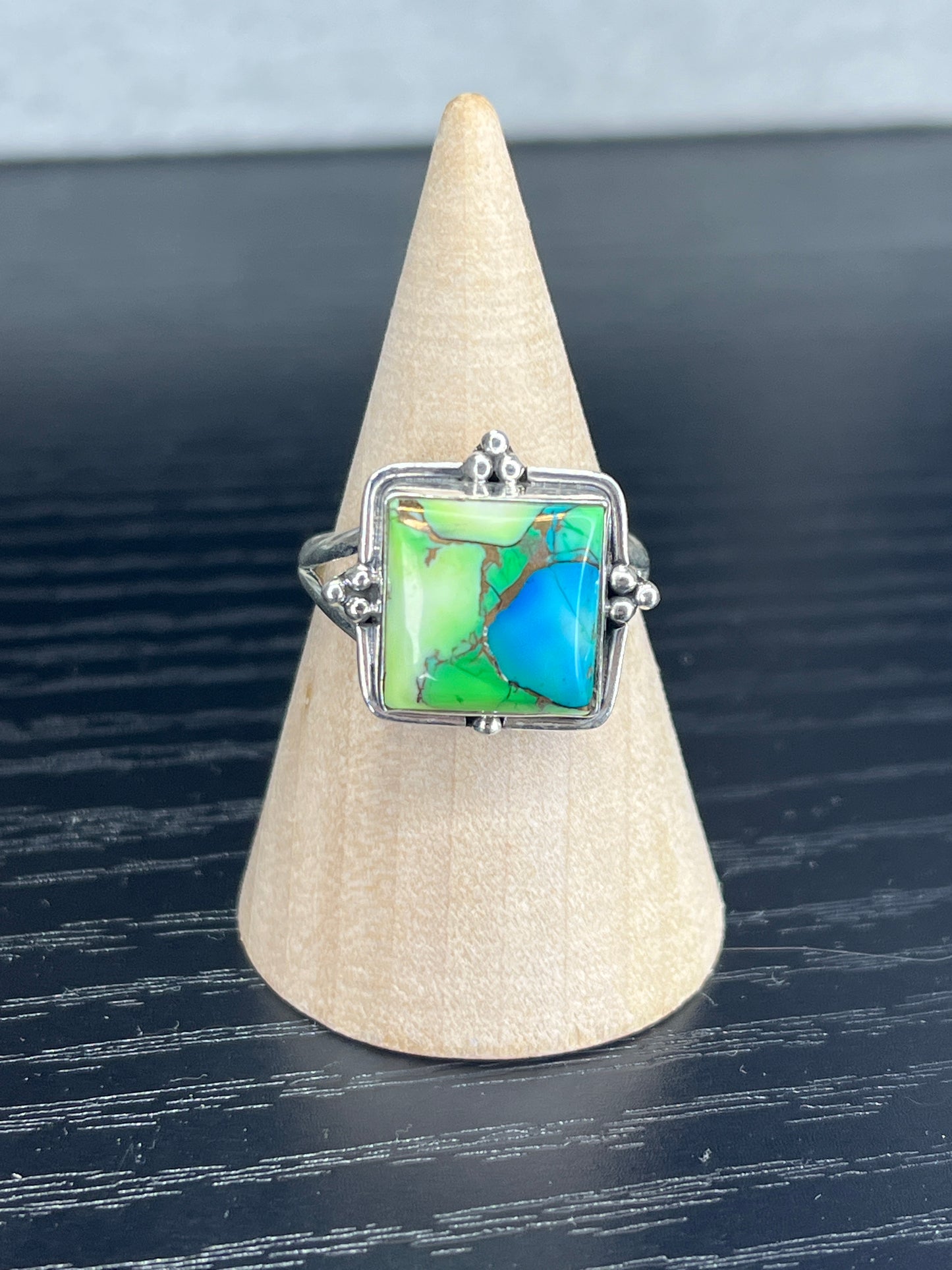 Peacock Dahlia Sterling Silver Rings