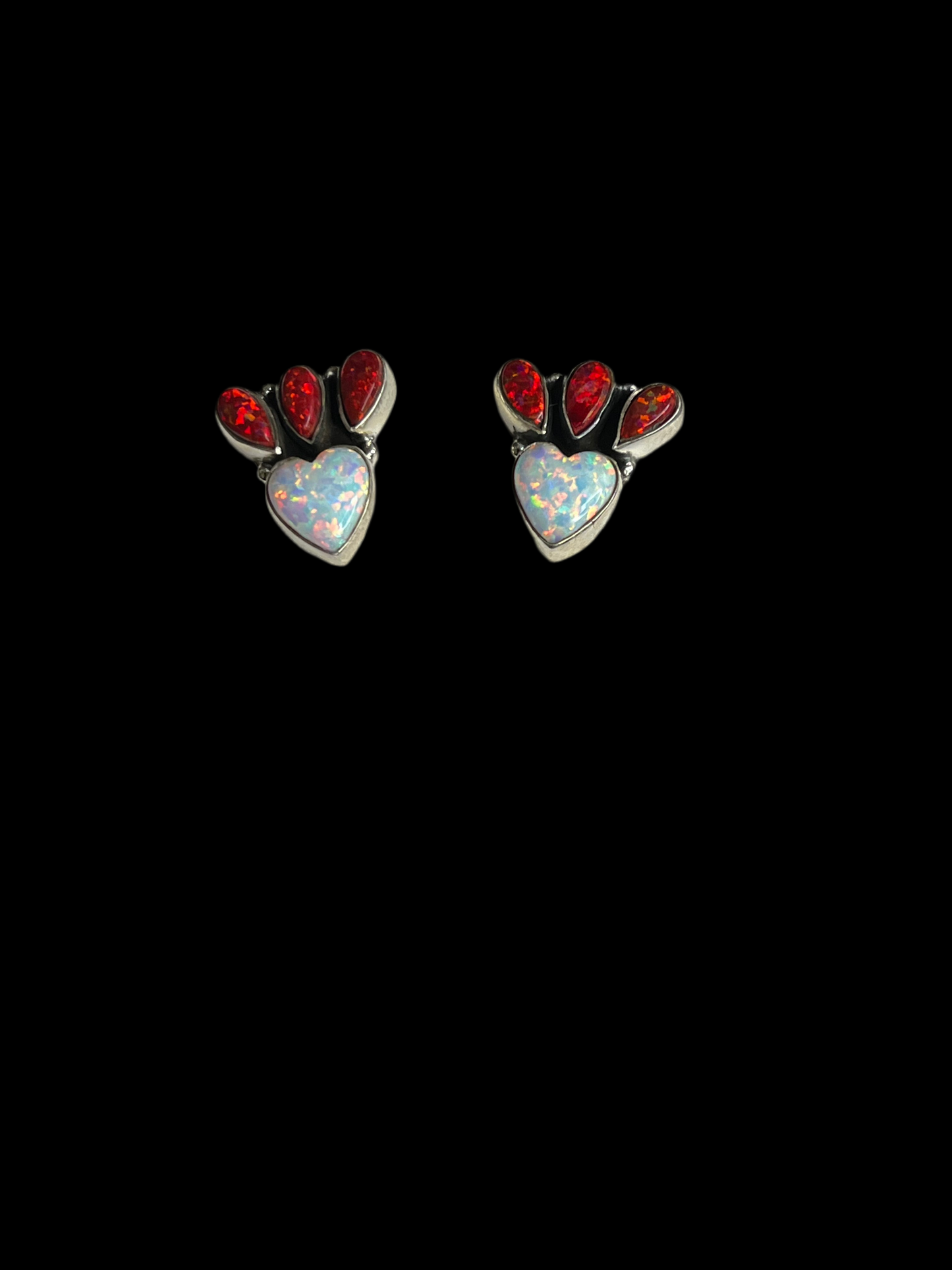 Aurora Opal Sterling Silver Earrings