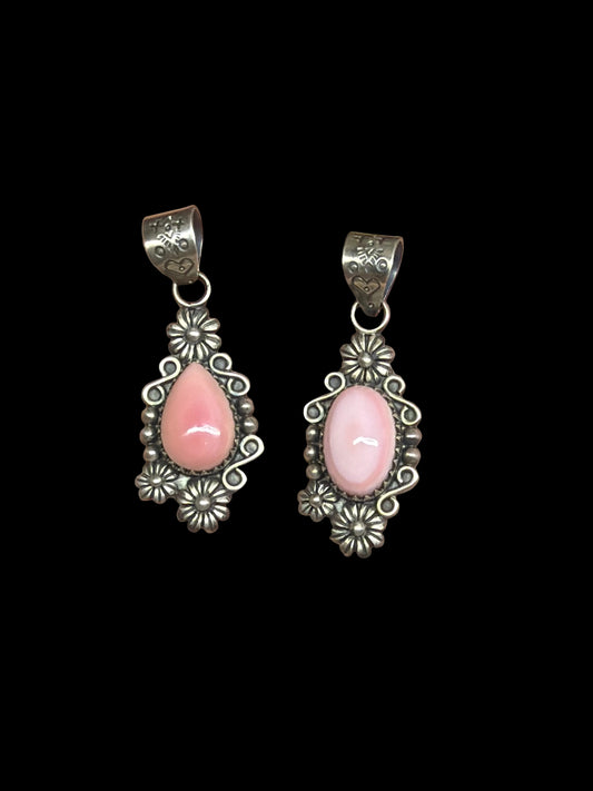 Handcrafted Pink Conch Floral Pendants