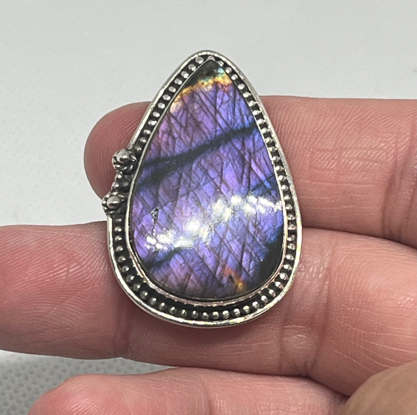 Purple Labradorite Sterling Silver Rings