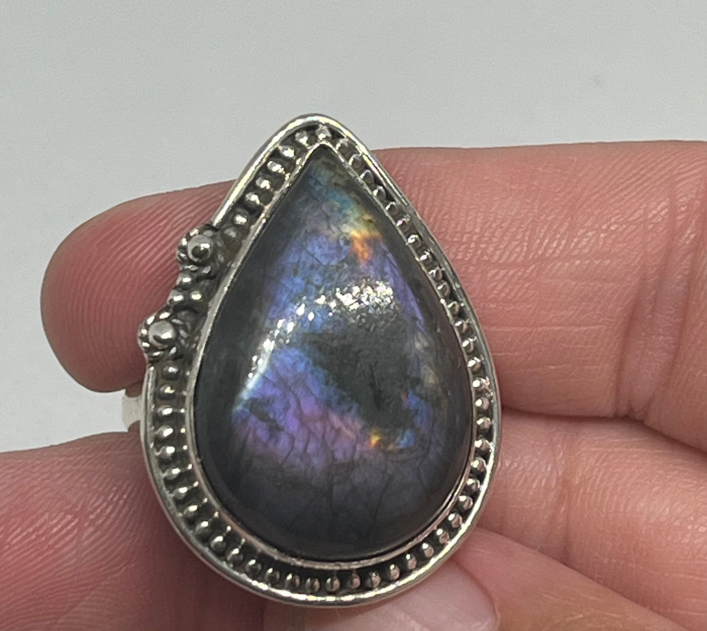 Purple Labradorite Sterling Silver Rings