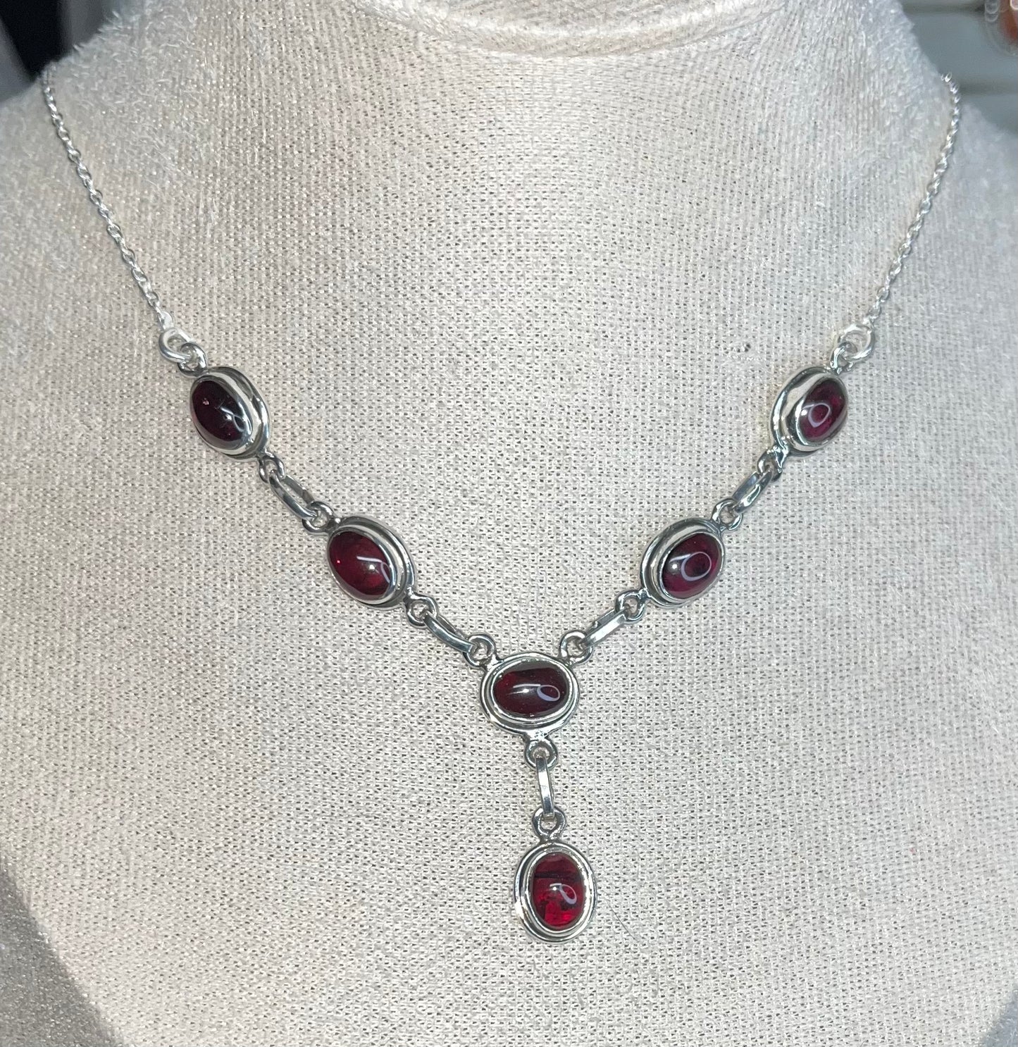 Sterling Silver Y-drop Gemstone Necklaces 16”-18”
