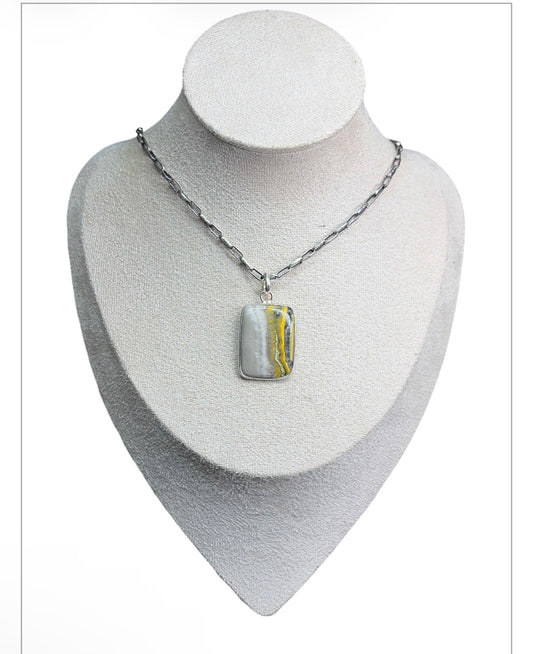 Bumblebee Jasper Pendant (square)