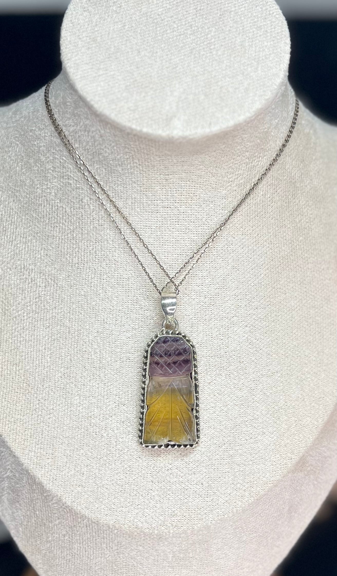 Carved Ametrine Moth Pendant