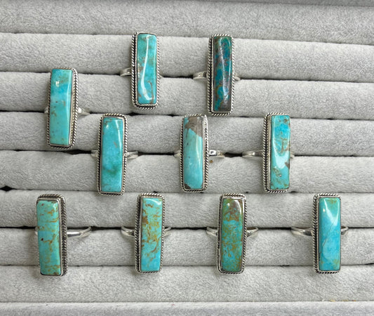 Arizona Turquoise Bar Rings - sizes 5-12