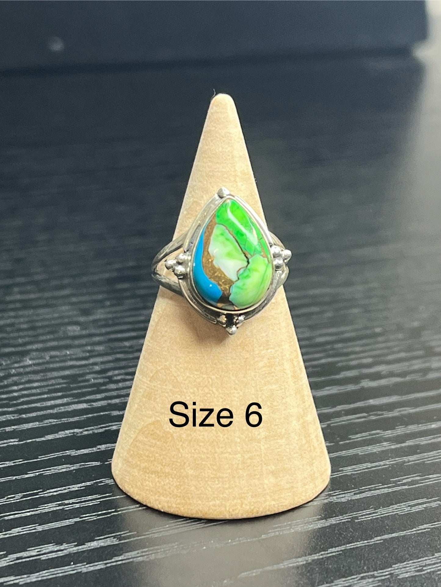 Peacock Dahlia Sterling Silver Rings