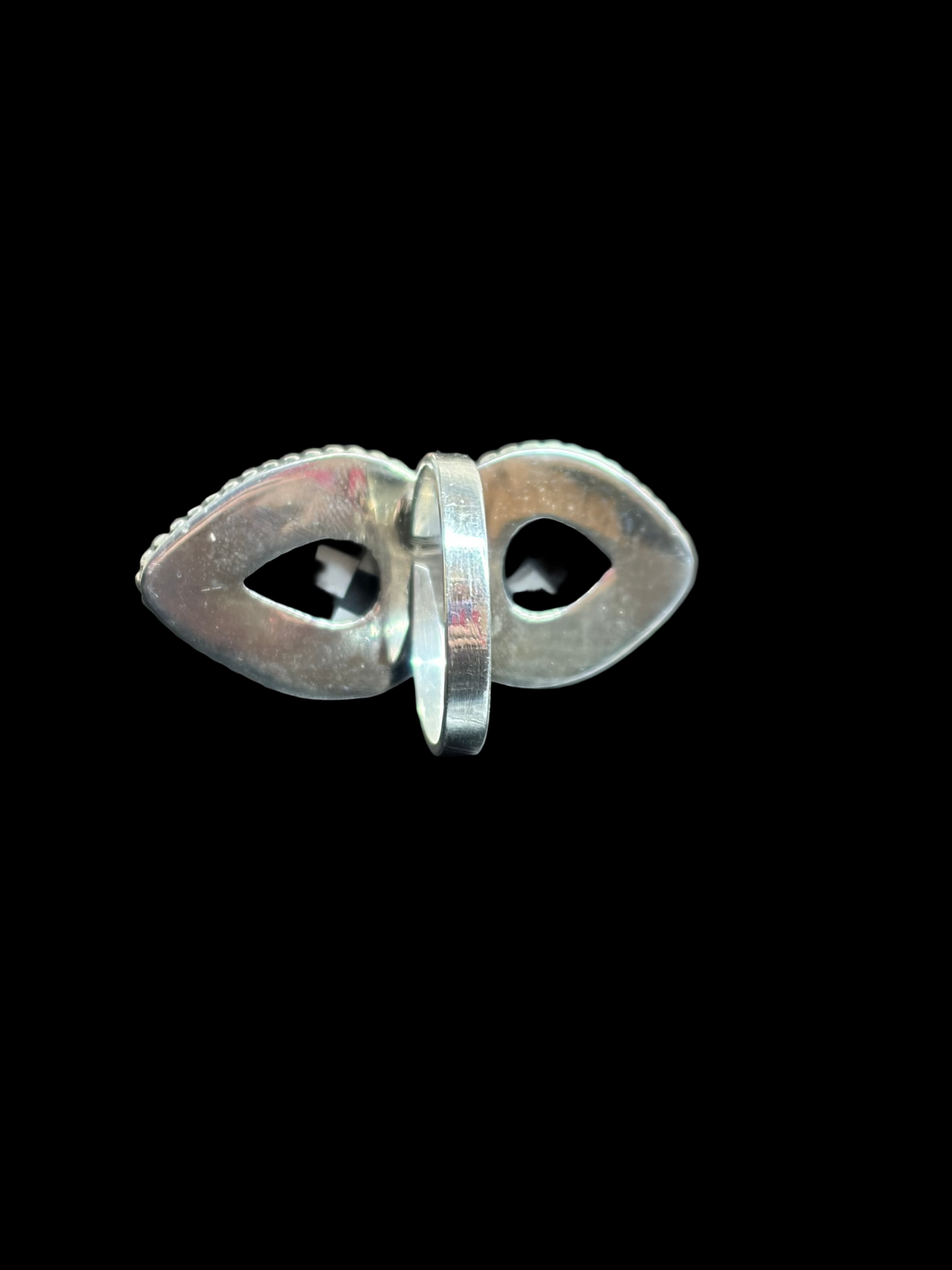 Black Onyx Checker Ring - Adjustable