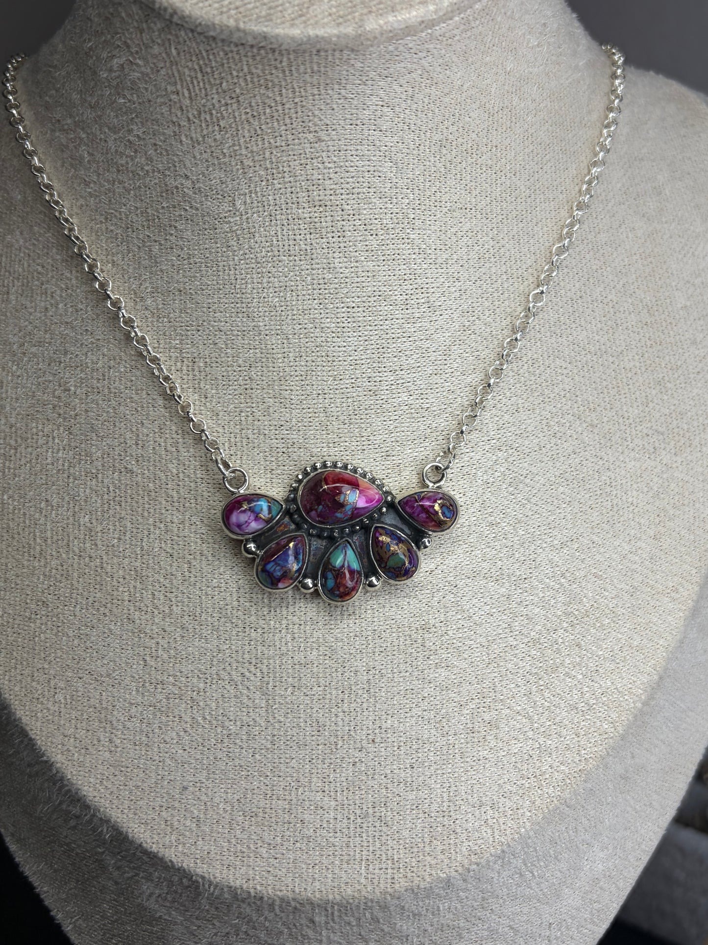 Half Cluster Statement Necklace