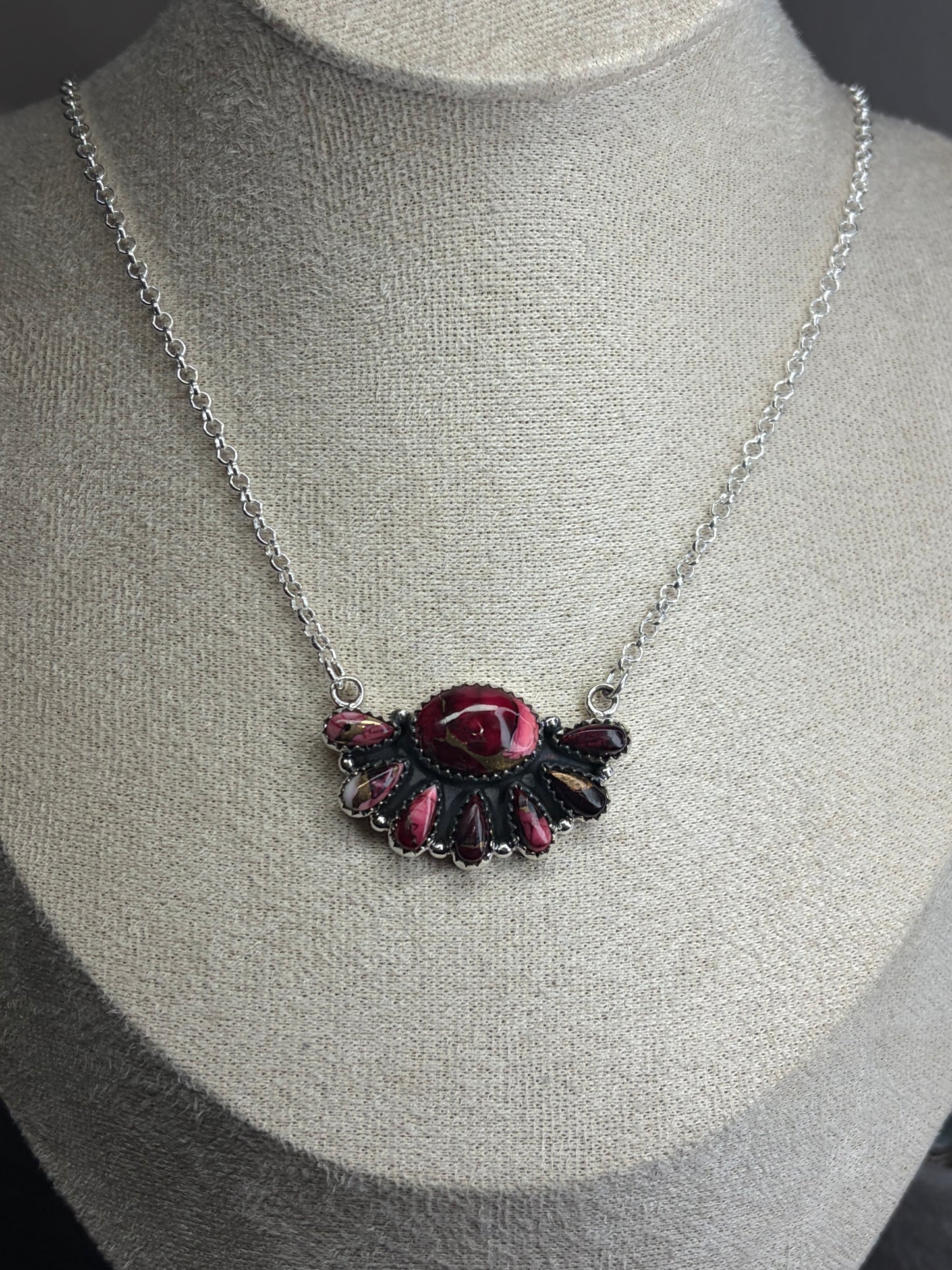 Half Cluster Statement Necklace