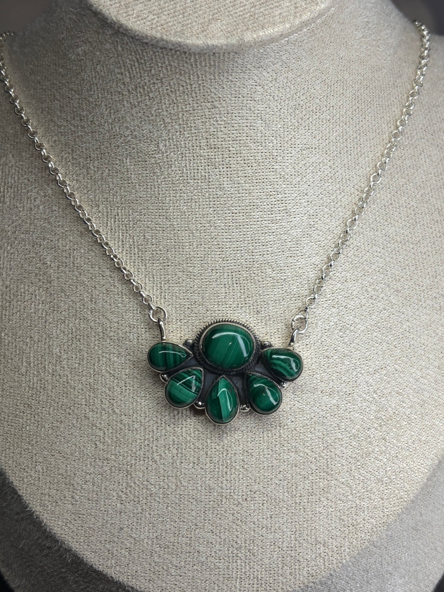 Half Cluster Statement Necklace