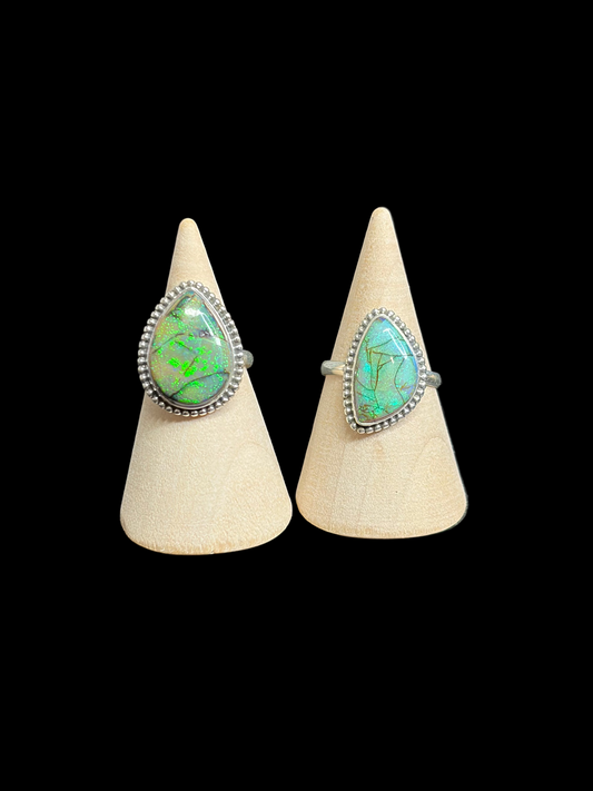 Monarch Opal Sterling Silver Rings