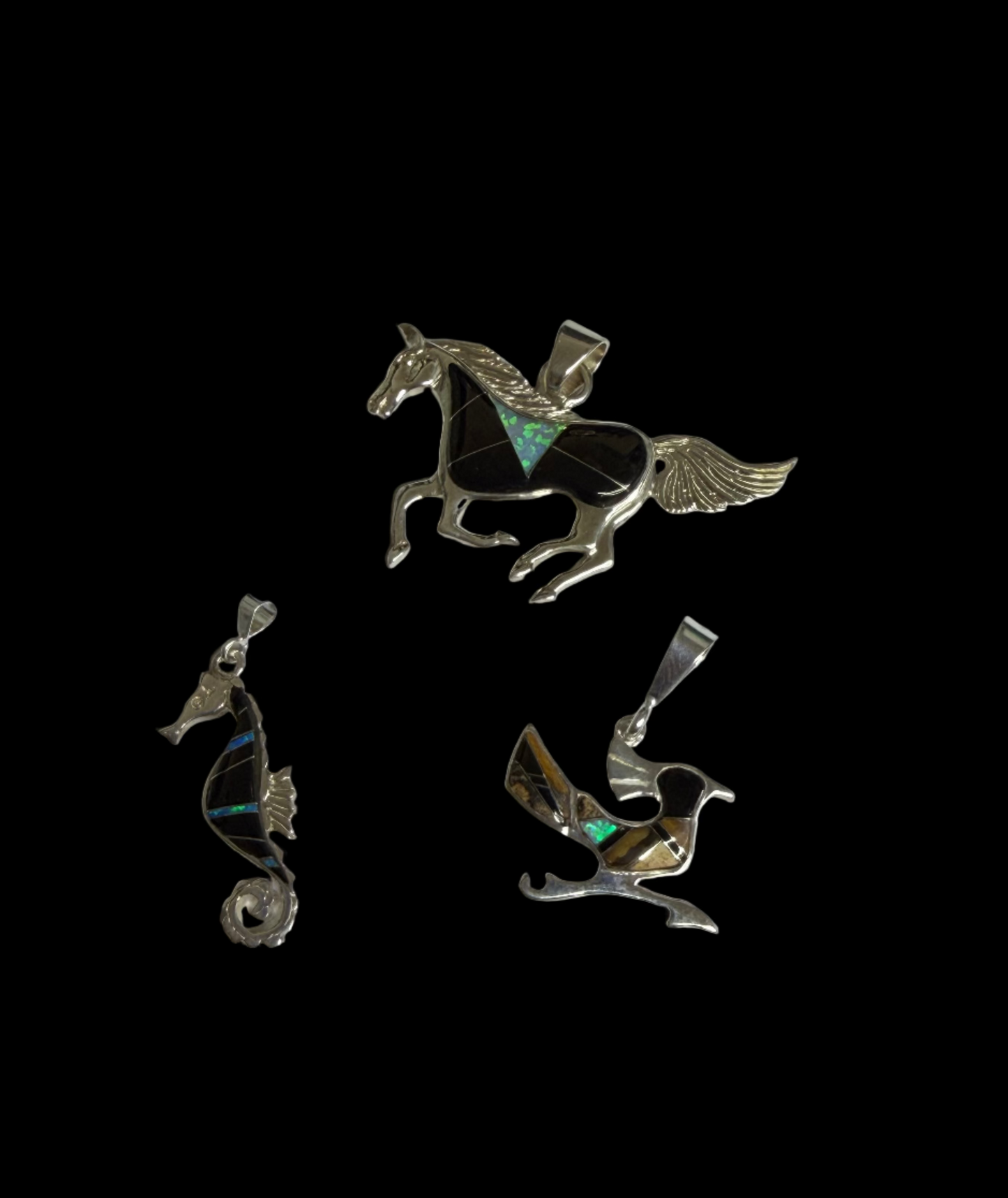 Offina Pino Inlay Pendants - Sterling Silver