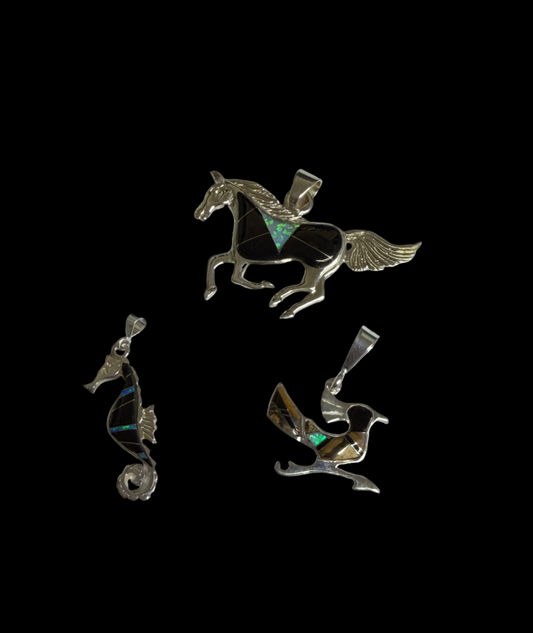 Offina Pino Inlay Pendants - Sterling Silver