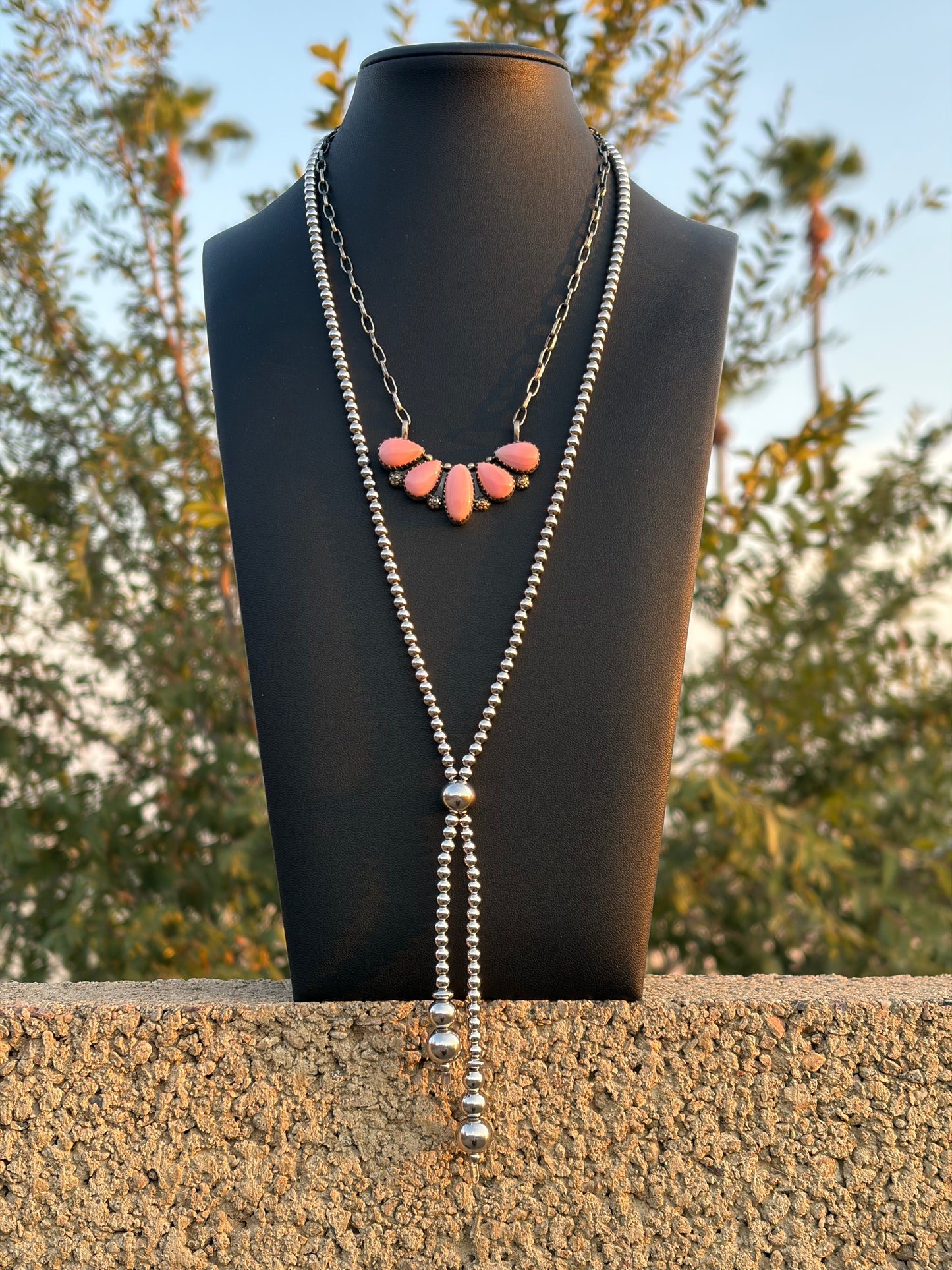 Desert Steel Bolo Style Tassel Necklace