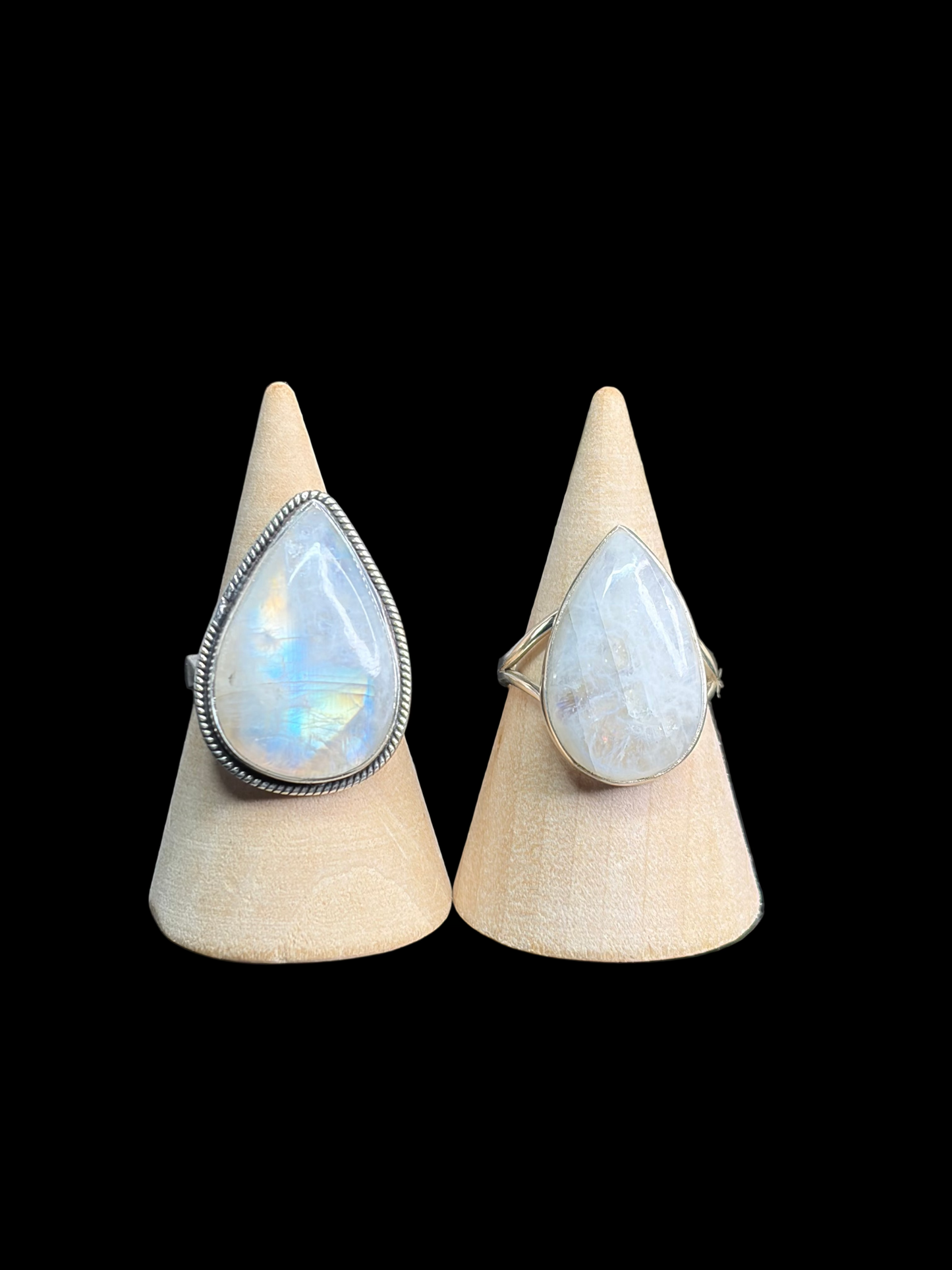 Size 9 Rainbow Moonstone Rings