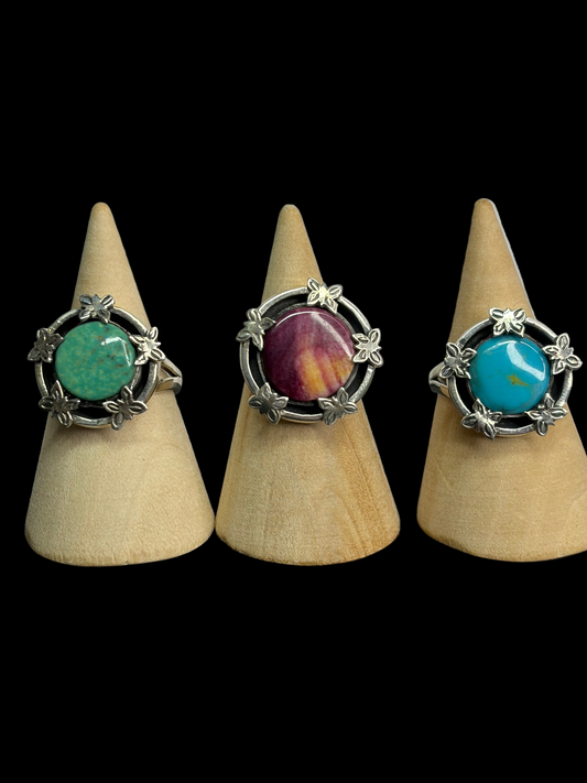 Handcrafted Butterfly Border Rings