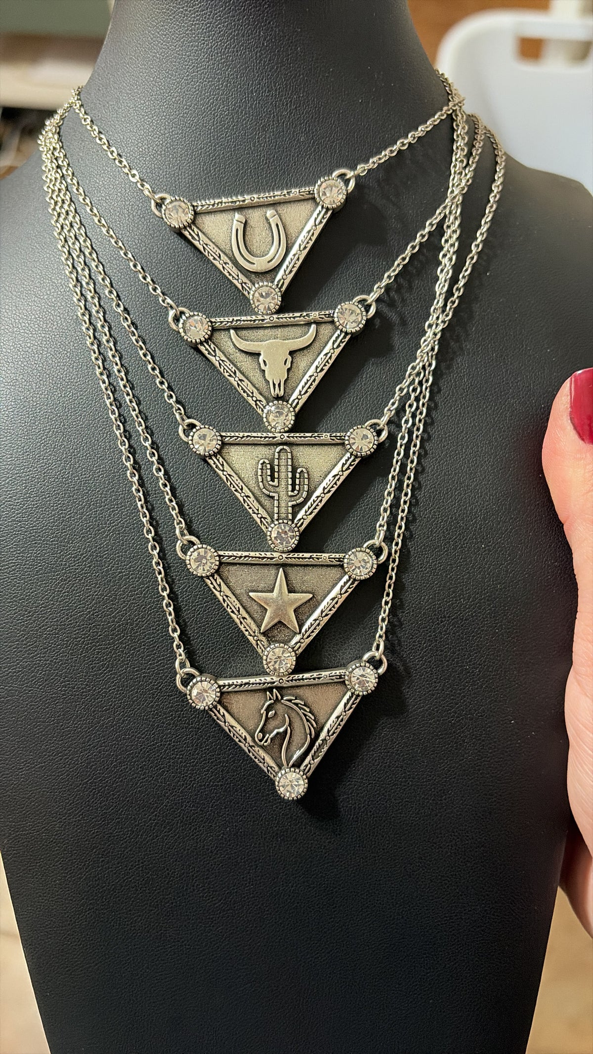 Desert Steel Western Designer Tag Necklace