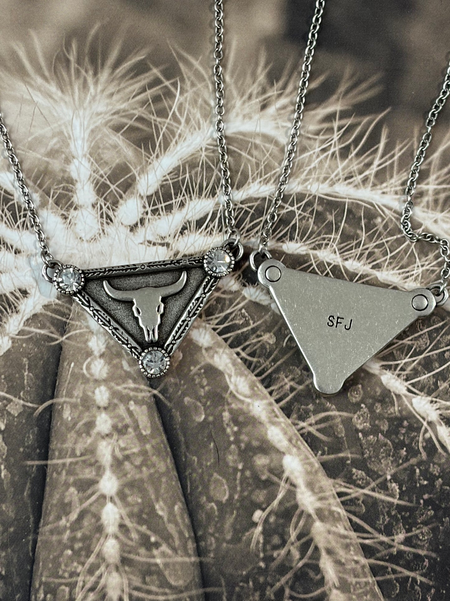 Desert Steel Western Designer Tag Necklace