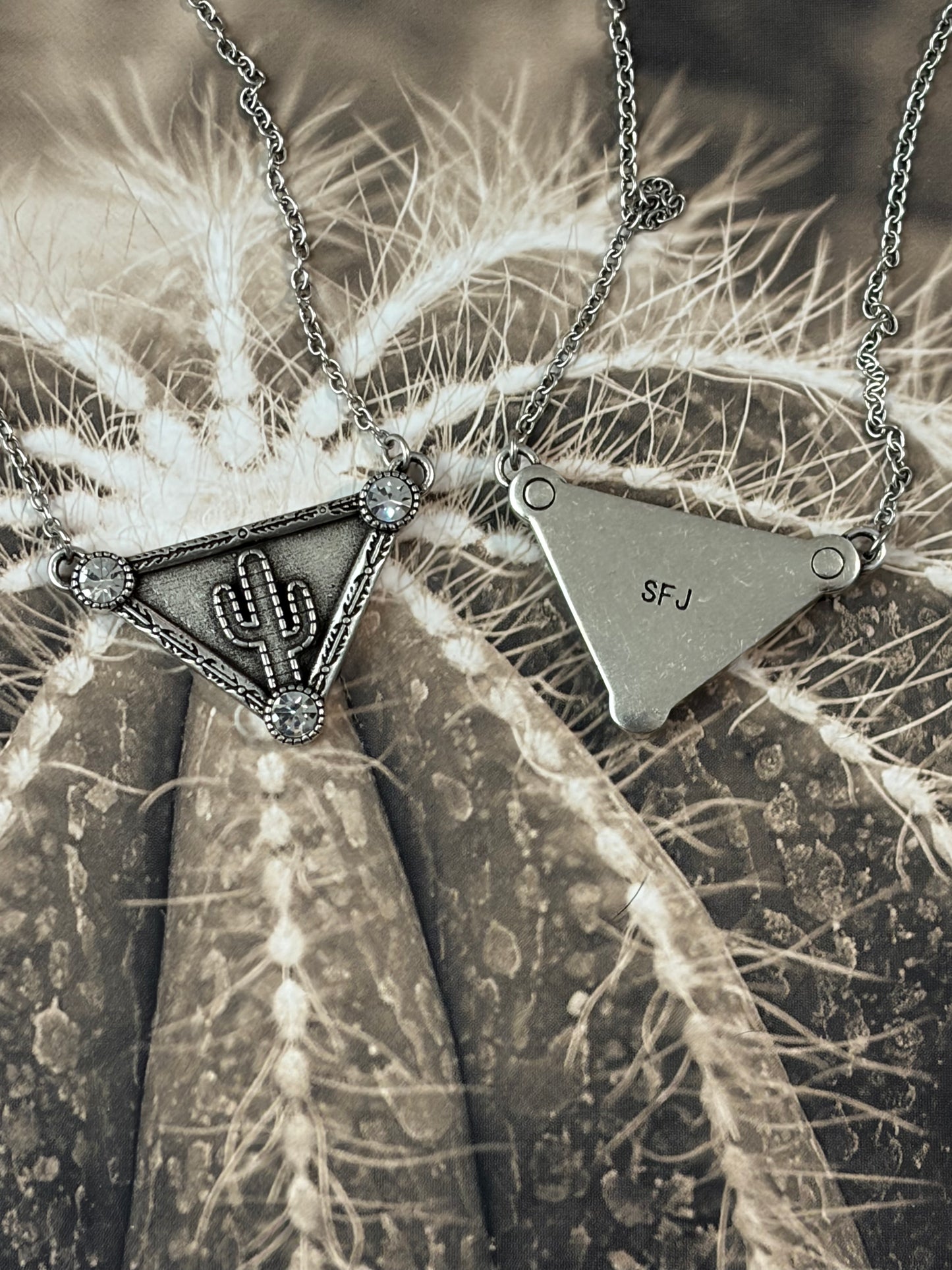 Desert Steel Western Designer Tag Necklace