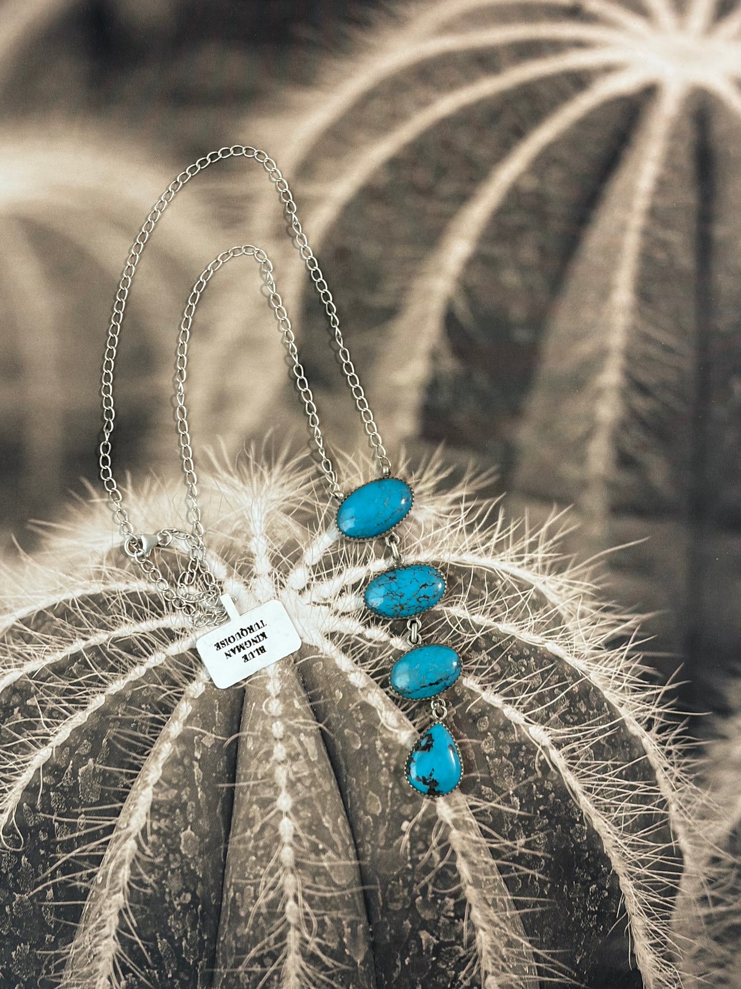 Kingman Turquoise Drop Necklace