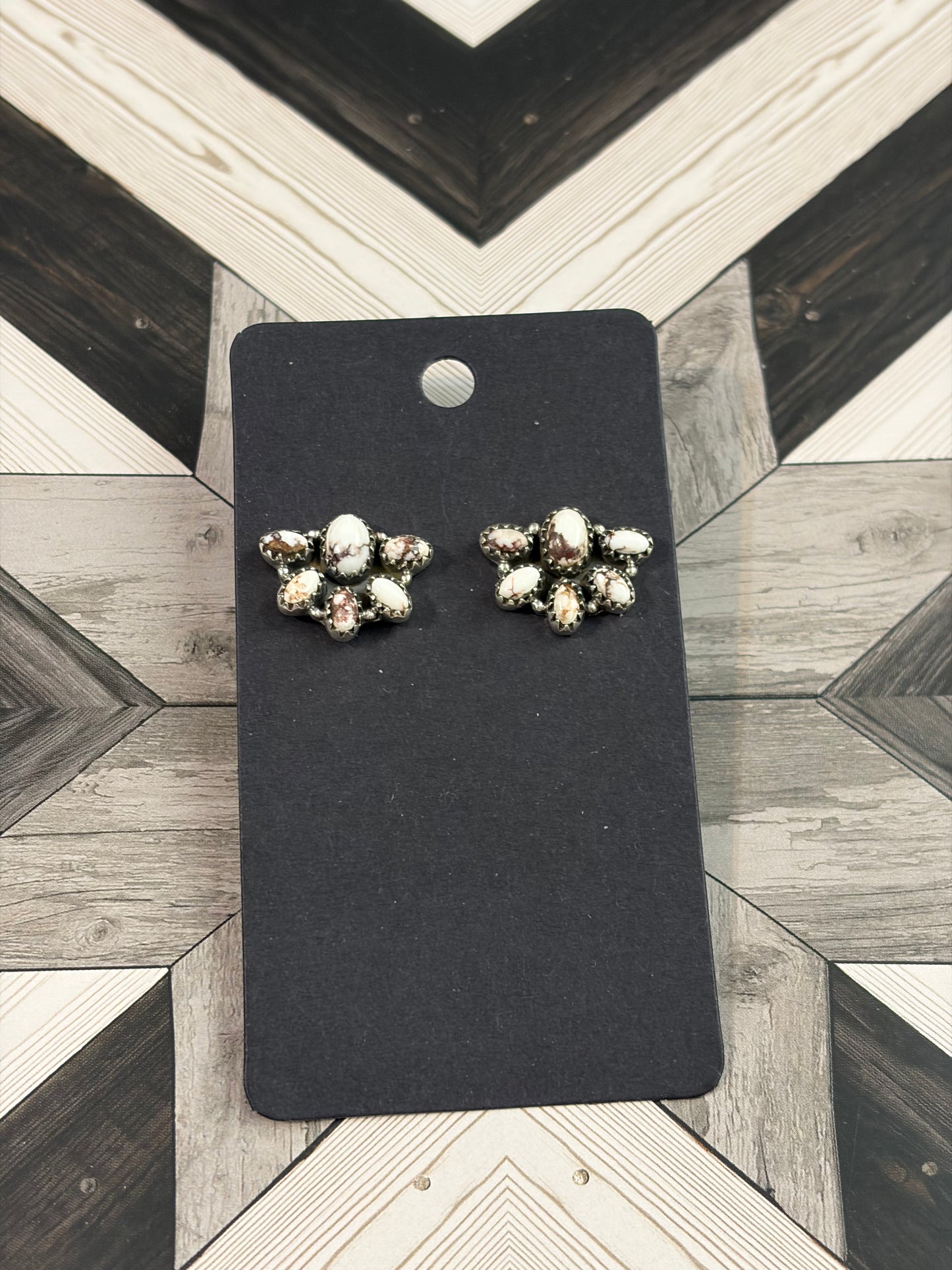 Wild Horse Jasper Half Cluster Earrings