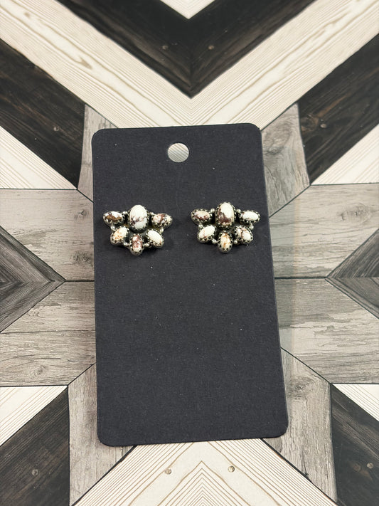 Wild Horse Jasper Half Cluster Earrings