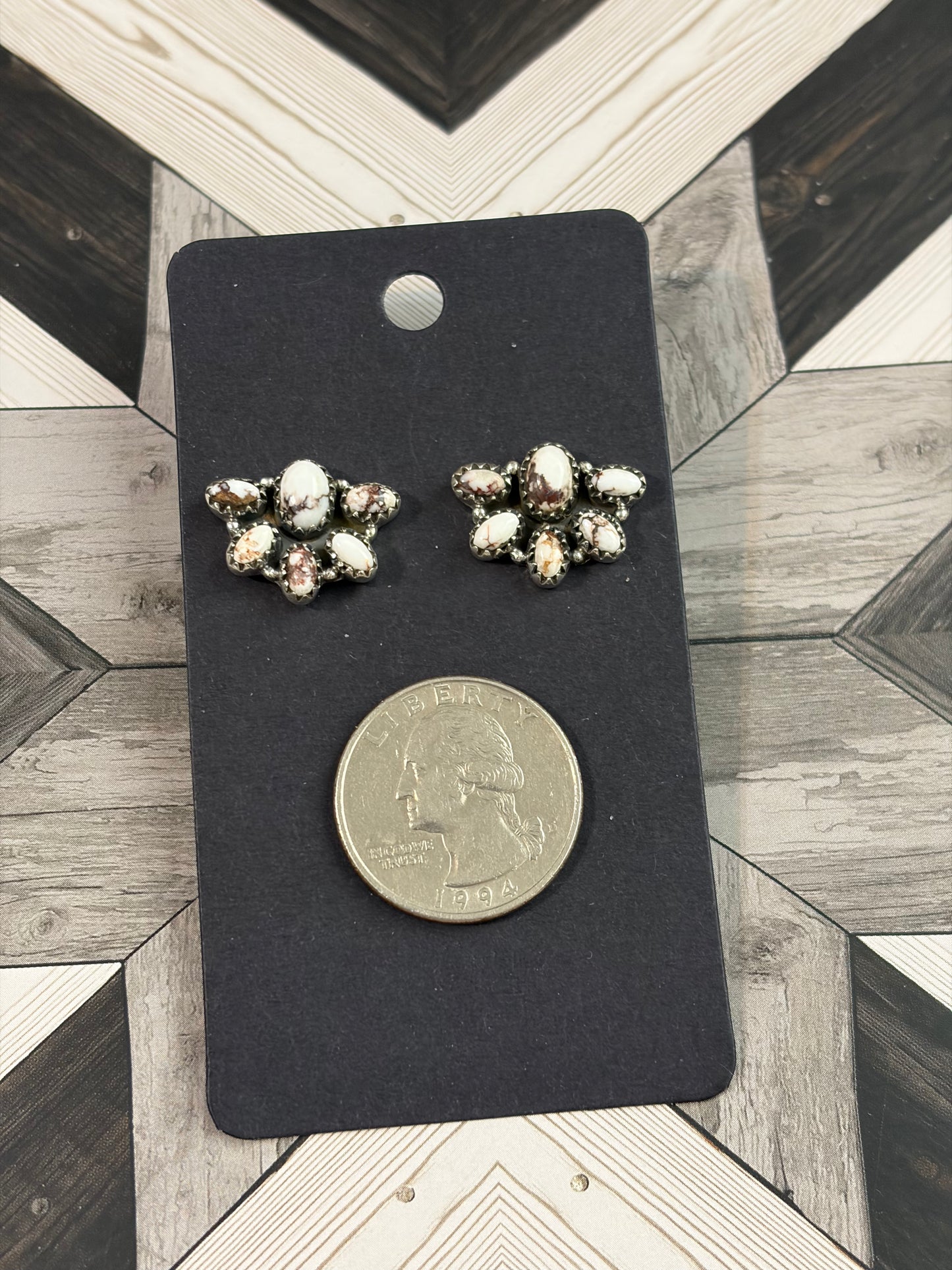 Wild Horse Jasper Half Cluster Earrings