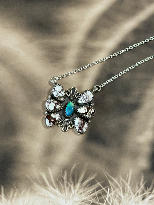 Wild Horse Jasper & Aurora Opal Necklace