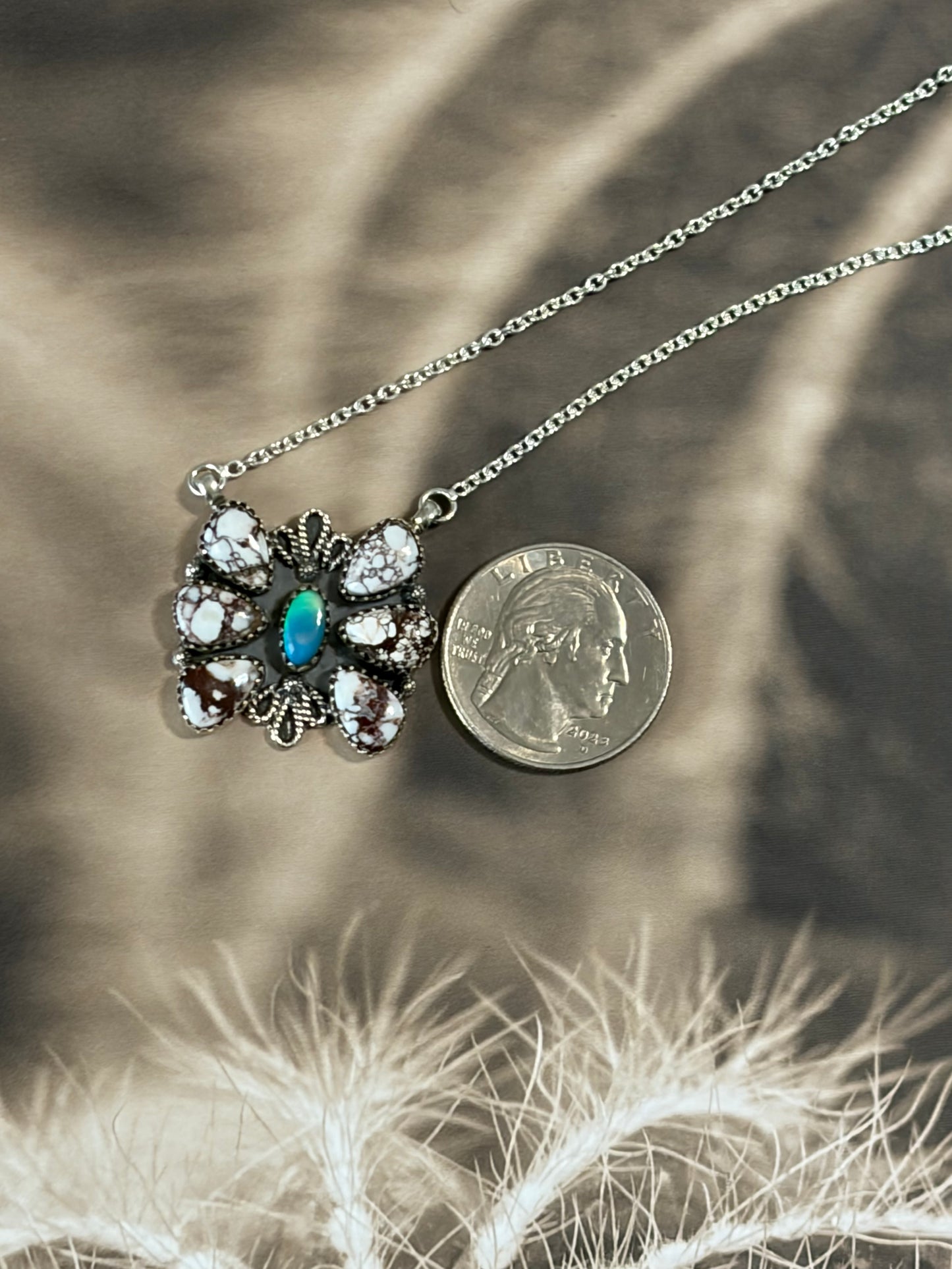 Wild Horse Jasper & Aurora Opal Necklace