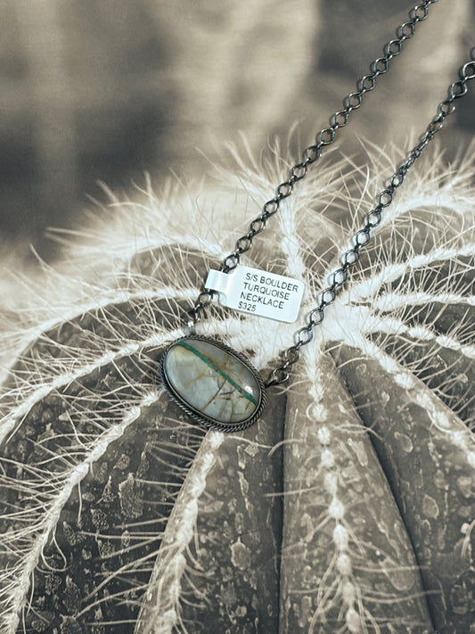 Navajo - Scott Skeets - Boulder Turquoise Necklace