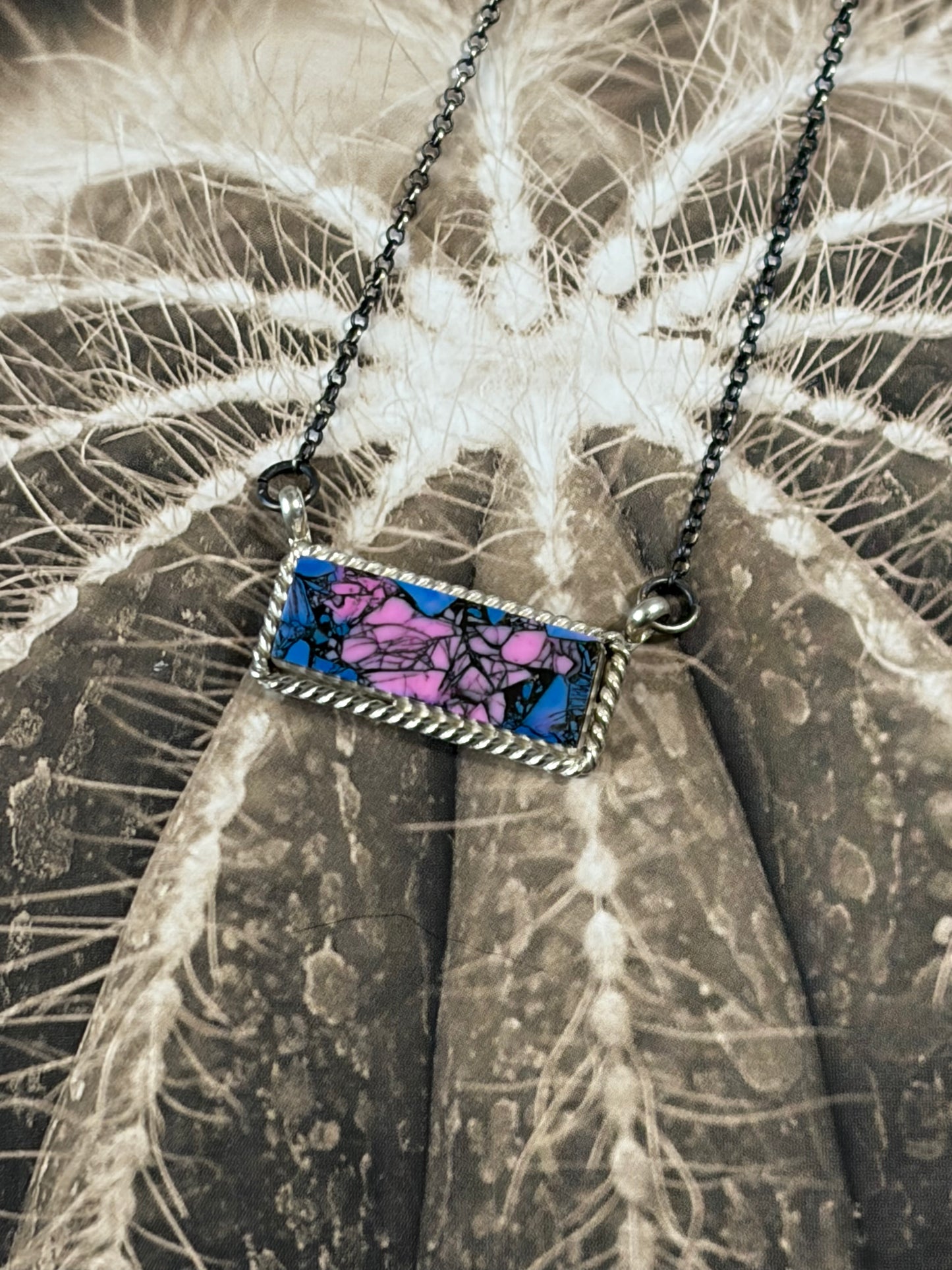 Navajo - Brandon Etcitty - Monarch Dahlia Bar Necklace