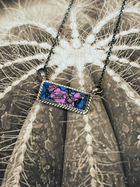 Navajo - Brandon Etcitty - Monarch Dahlia Bar Necklace